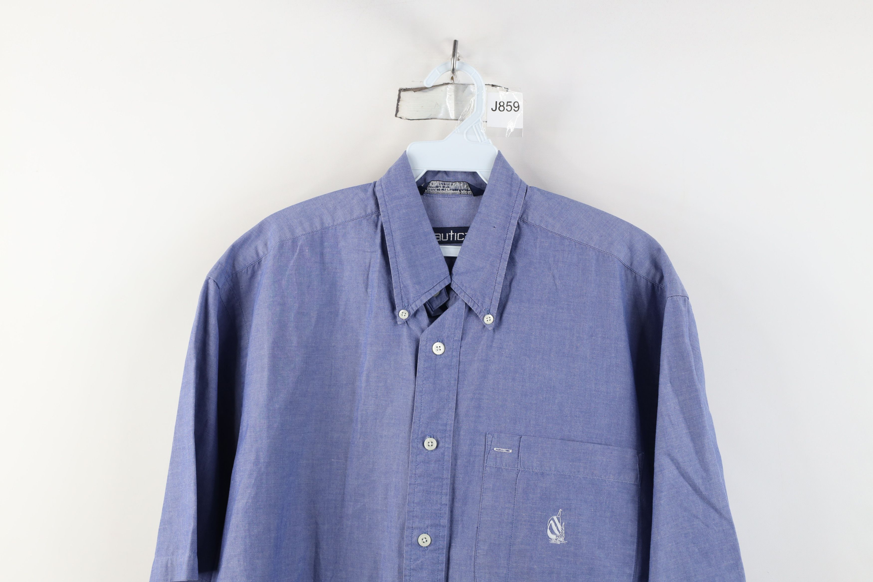 Nautica Vintage 90s Nautica Baggy Chambray Button Down Shirt Size US M / EU 48-50 / 2 - 2 Thumbnail