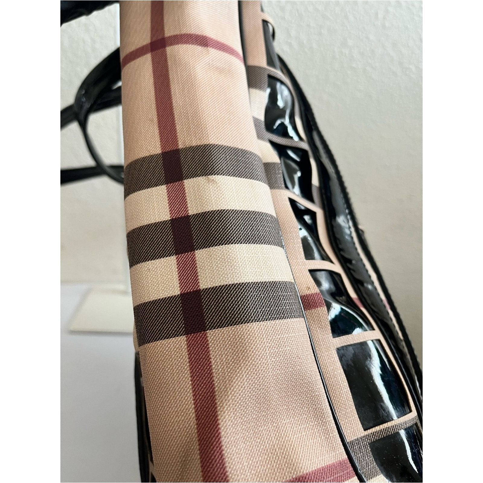 Burberry Burberry patent leather/canvas XL tote bag Size ONE SIZE - 6 Thumbnail