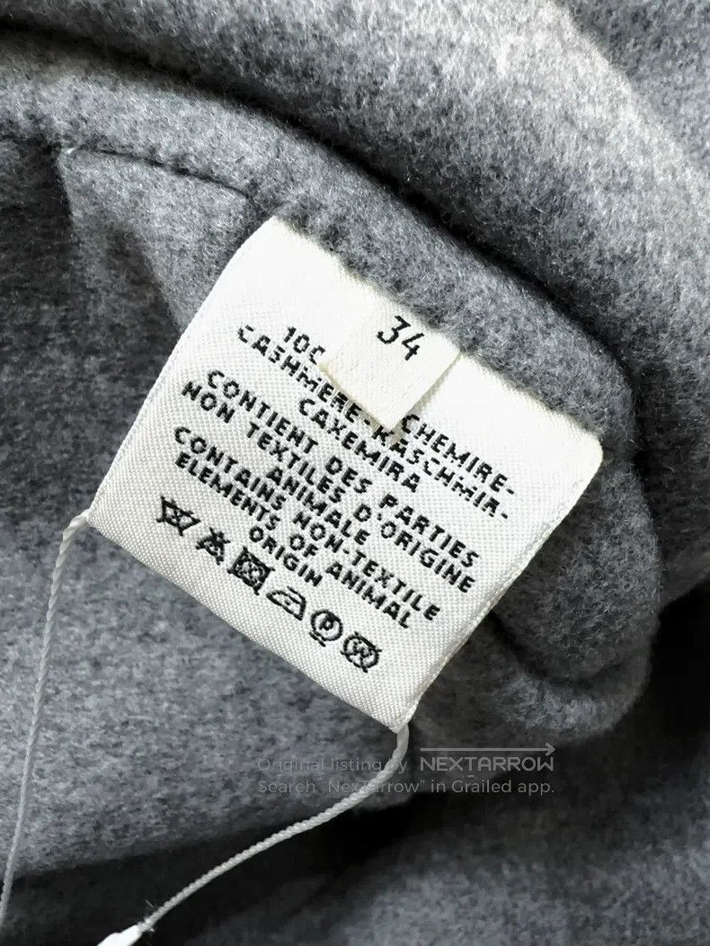 Hermes Hermes Gray Double-Breasted Cashmere Coat with Belt Size XXS / US 00 / IT 34 - 7 Thumbnail