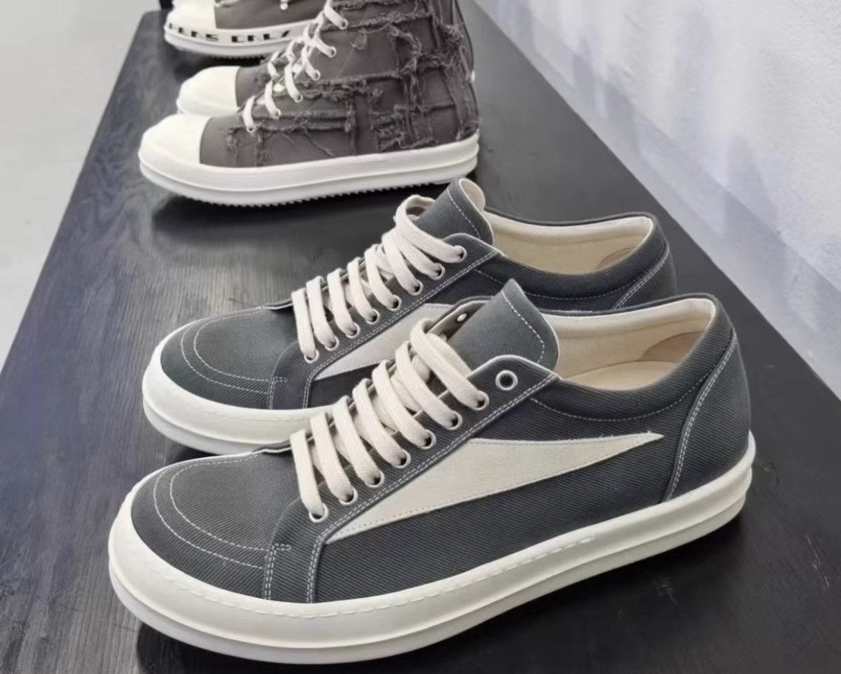 Rick Owens Rick Owens DRKSHDW green canvas low-top Size US 7 / IT 37 - 5 Thumbnail