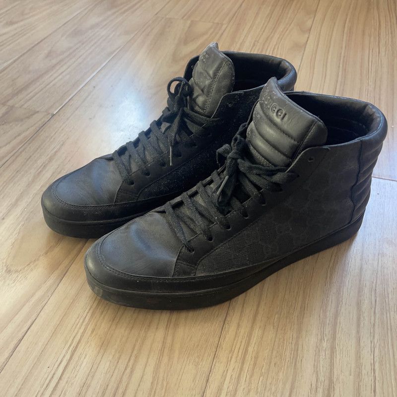 Gucci Gucci High-Top Sneakers in Black 0079 Size US 9.5 / EU 42-43 - 1 Thumbnail