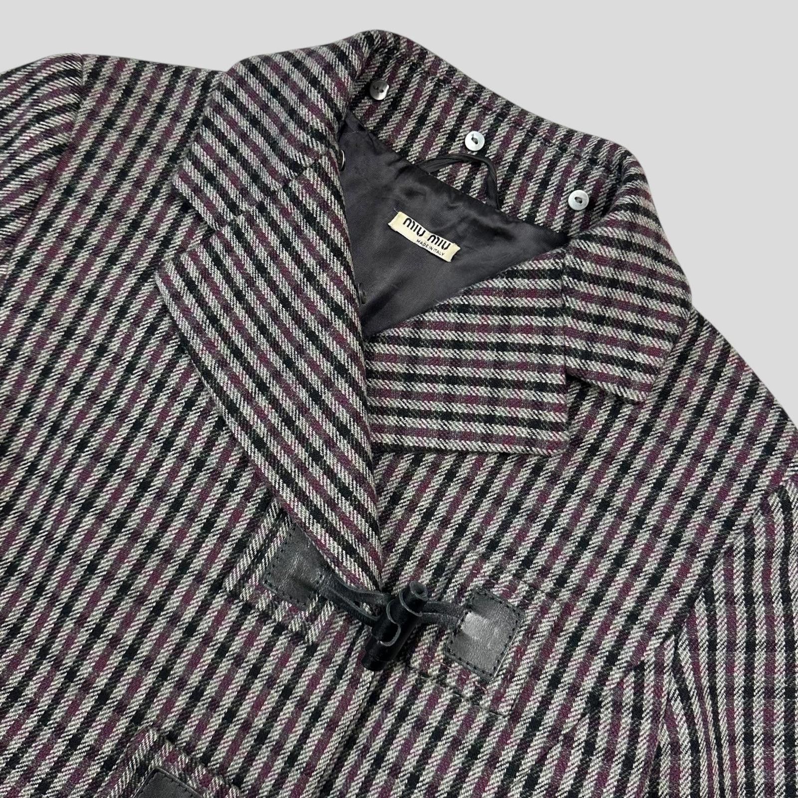 Miu Miu Miu Miu 00’s Virgin Wool Removable Sheep Fur Plaid Coat IT42 Size S / US 4 / IT 40 - 6 Thumbnail
