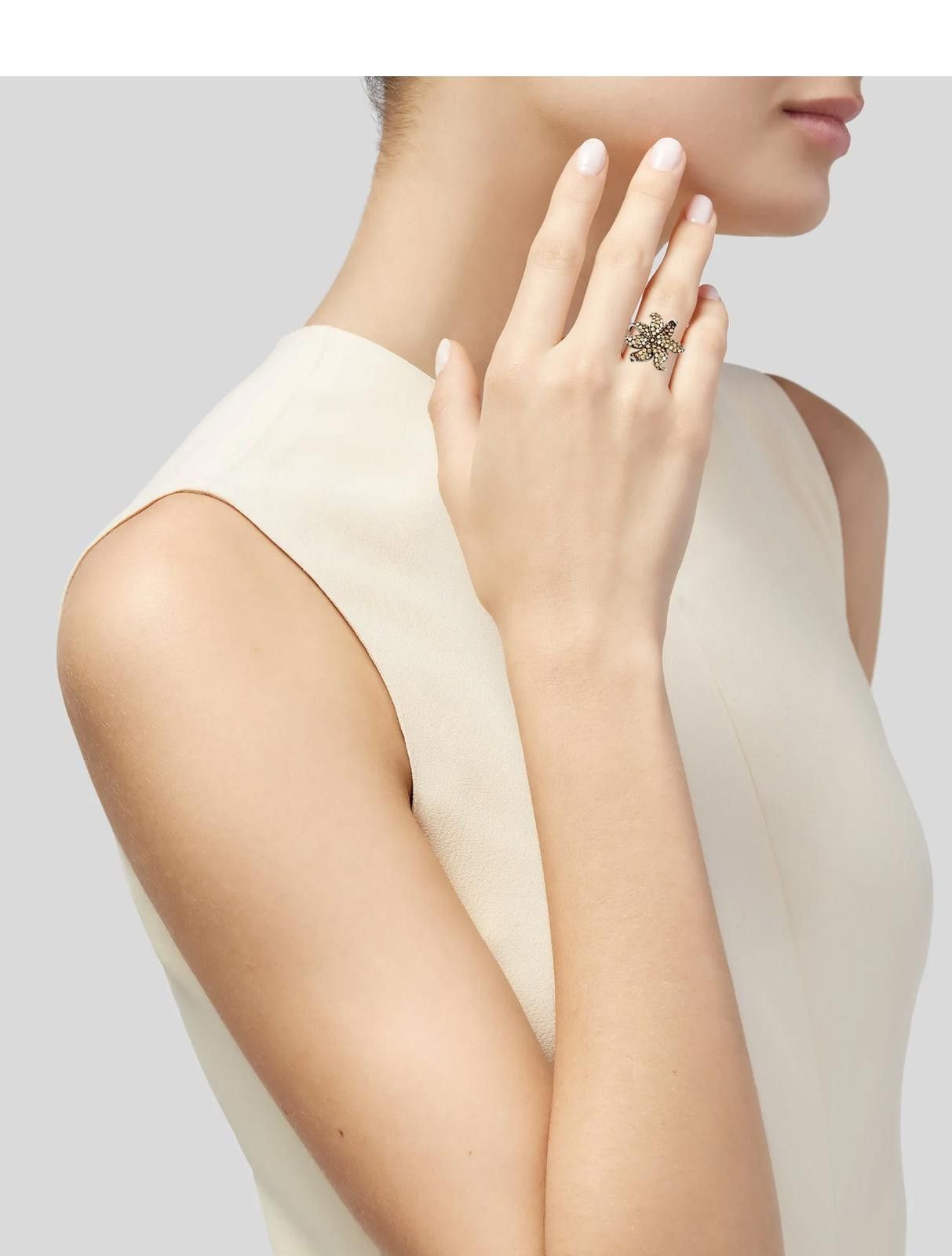 John Hardy John Hardy Two-Tone Dot Ayu Frangipani Flower Ring Size: 7 Size ONE SIZE - 5 Thumbnail