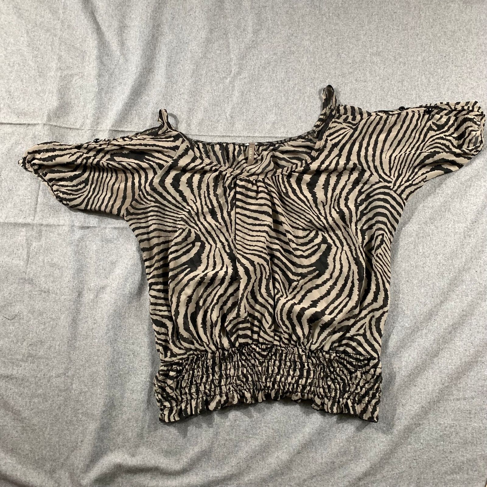 Other LIBIAN Zebra Stripe Tops Blouse Women Small Short Sleeve Size S / US 4 / IT 40 - 1 Thumbnail