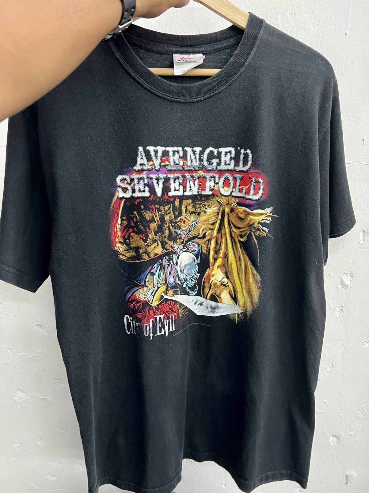 Band Tees × Vintage Vintage Y2K Avenged Sevenfold City Of Evil Promo Tee Size US M / EU 48-50 / 2 - 9 Thumbnail