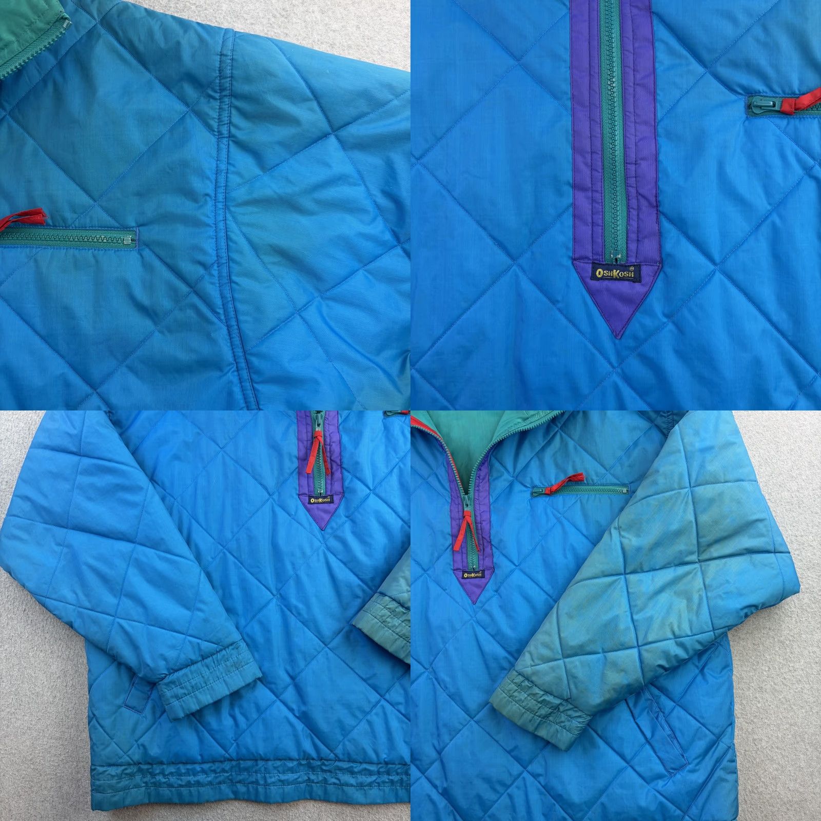 Vintage VINTAGE OshKosh B'gosh Jacket Mens XL Blue Quilted 1/4 Zip Pullover Outdoor 90s Size US XL / EU 56 / 4 - 8 Thumbnail