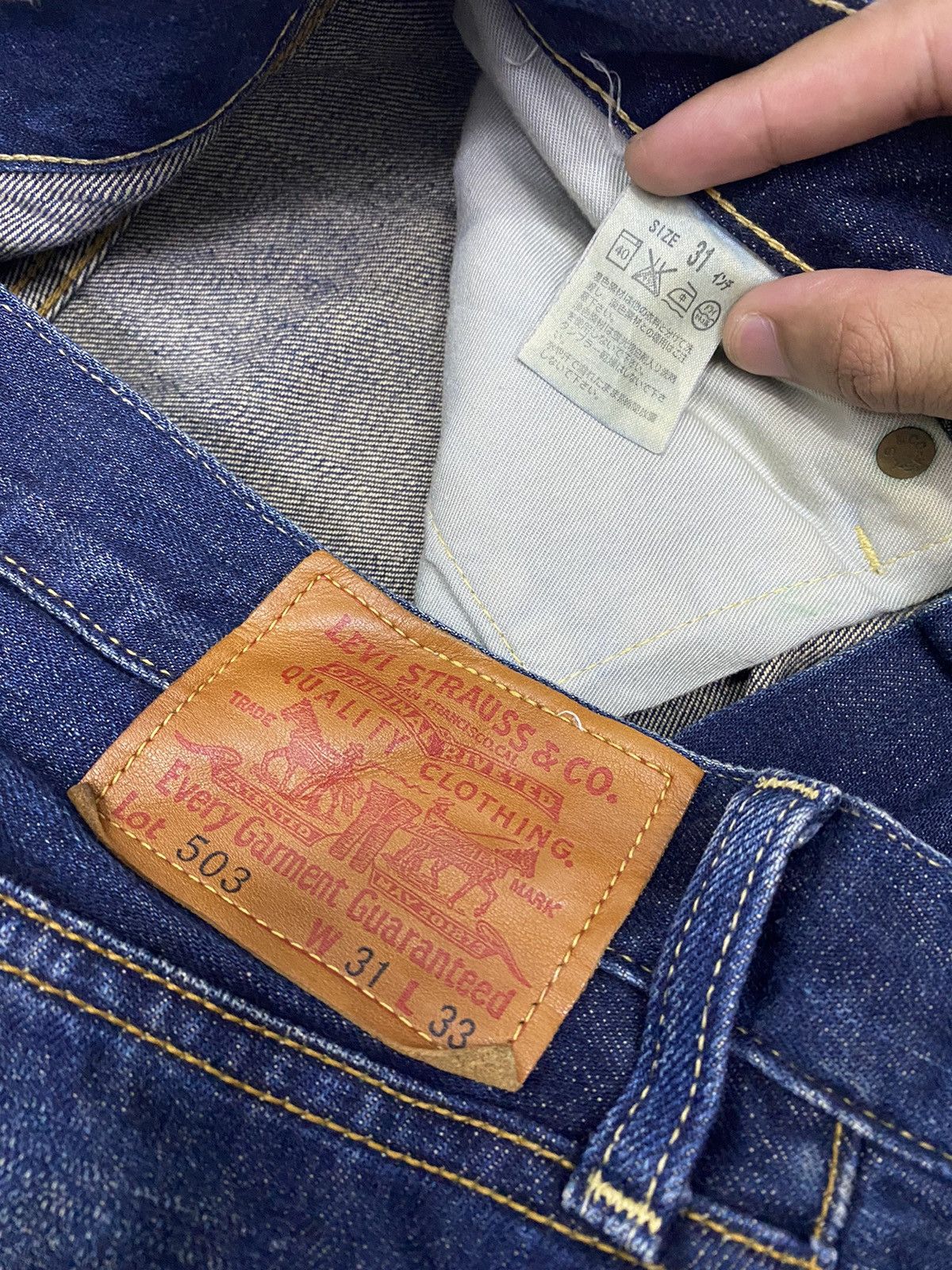 Levi's × Vintage LEVIS 503 MUD WASH BAGGY DISTRESSED SELVEDGE DENIM JEANS Size US 31 - 9 Thumbnail