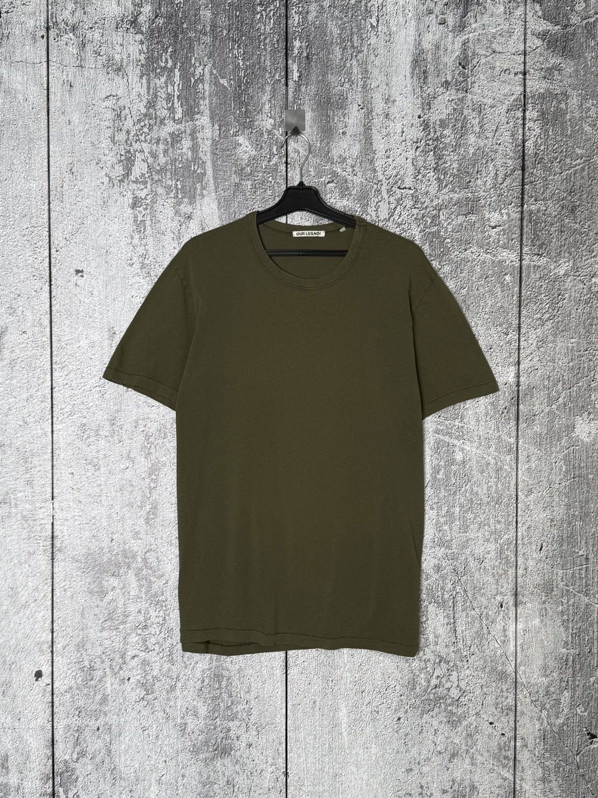 Our Legacy Olive Army Jersey Short Sleeve Crewneck T-shirt