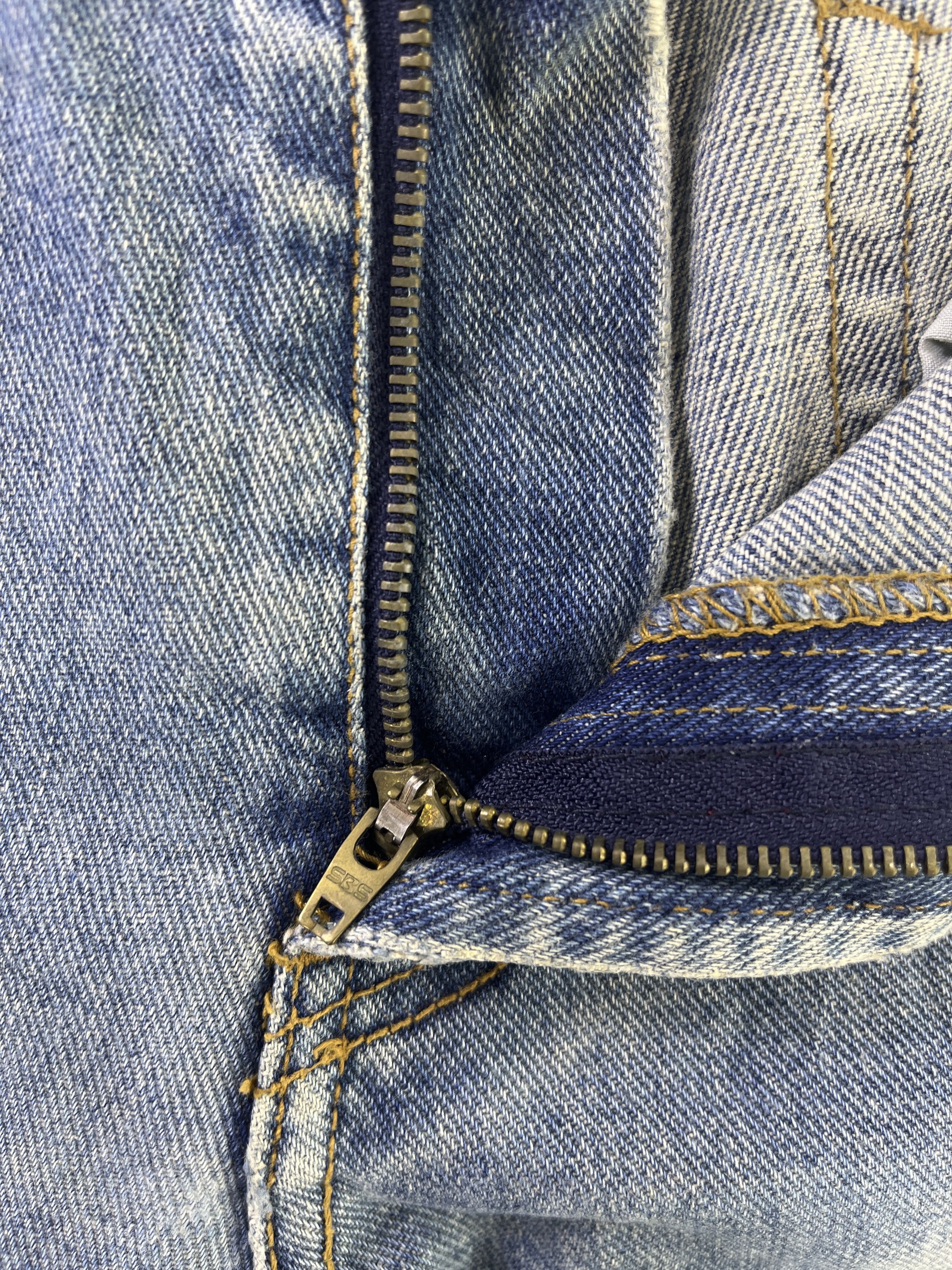 Japanese Brand Hard Edge Patchwork Jeans - J965 Size US 30 / EU 46 - 8 Thumbnail