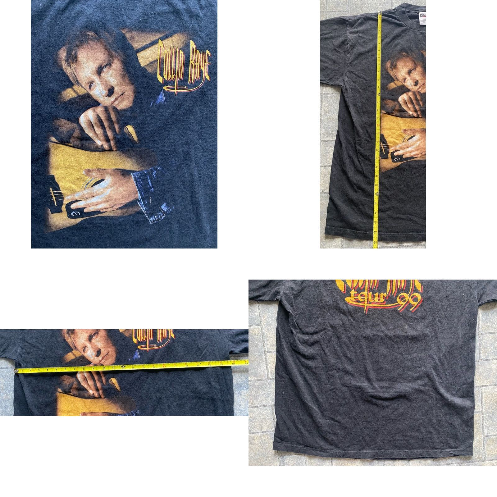 Tultex VINTAGE 1999 Collin Raye The Walls Came Down Tour Tultex Shirt Black XL Mens T-Shirt 90s Music Size US XL / EU 56 / 4 - 8 Thumbnail