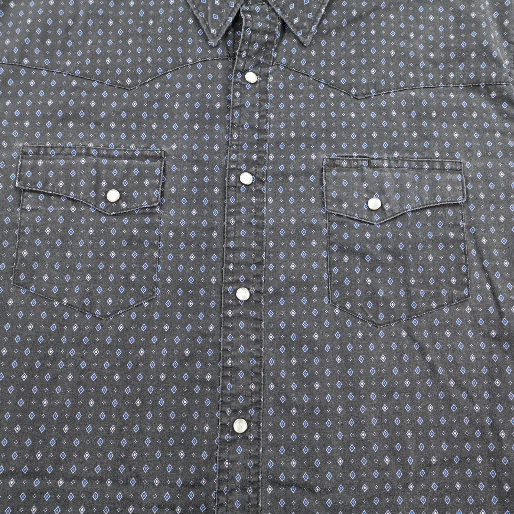 Wrangler Wrangler Shirt Men XL Gray Southwestern Western Pearl Snap Wrancher Rodeo Cowboy Mens Size US XL / EU 56 / 4 - 3 Thumbnail