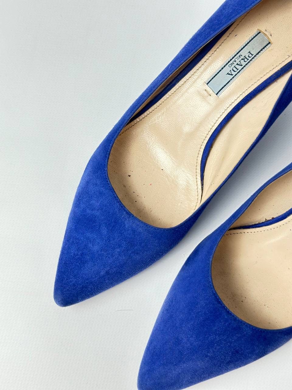 Prada Prada Kitten Heels Cute Eye Catching Royal Blue Suede Size US 9 / IT 39 - 11 Thumbnail