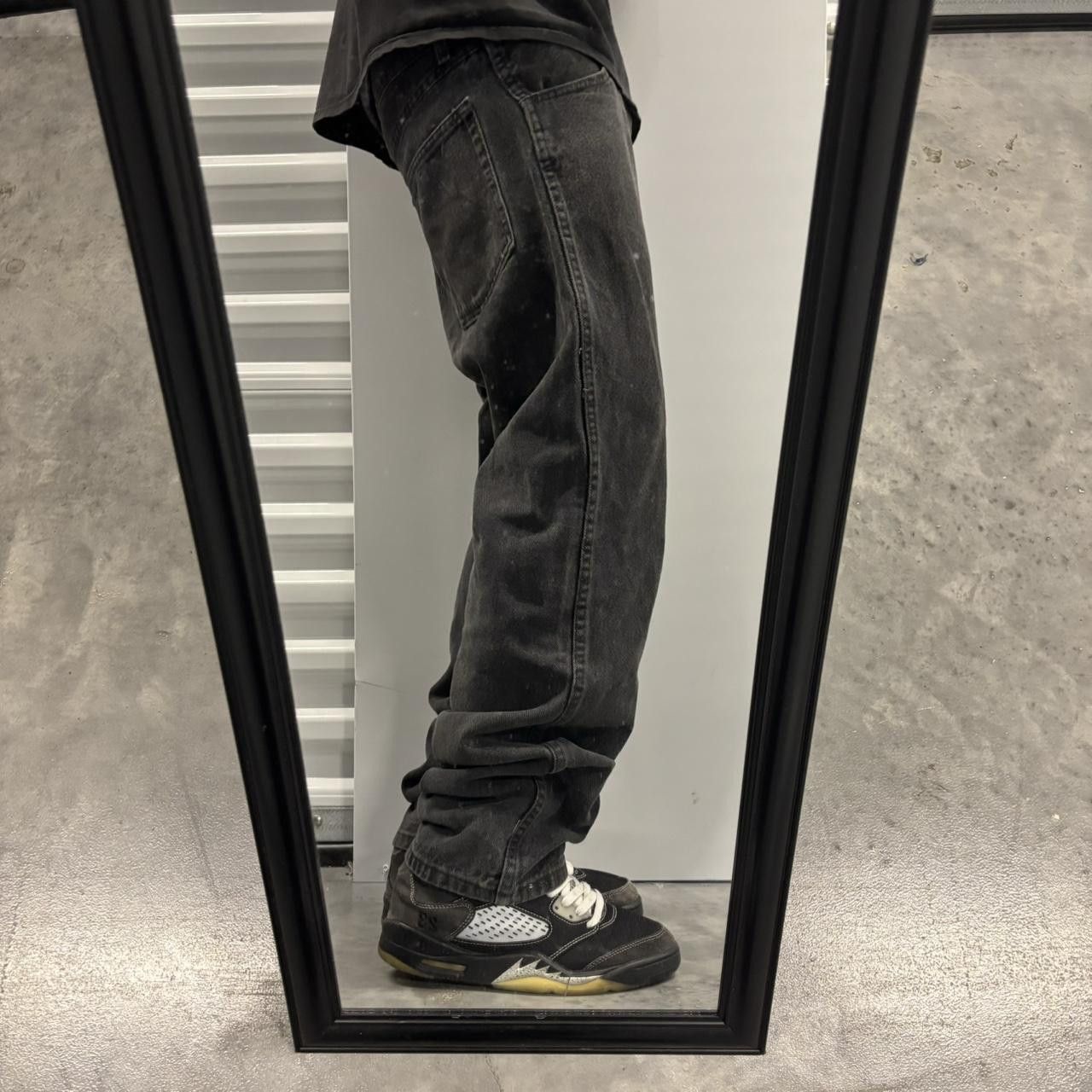 Japanese Brand × Vintage Crazy Vintage Y2K/2000s Faded Black Grunge Denim Jeans! Size US 32 / EU 48 - 2 Thumbnail