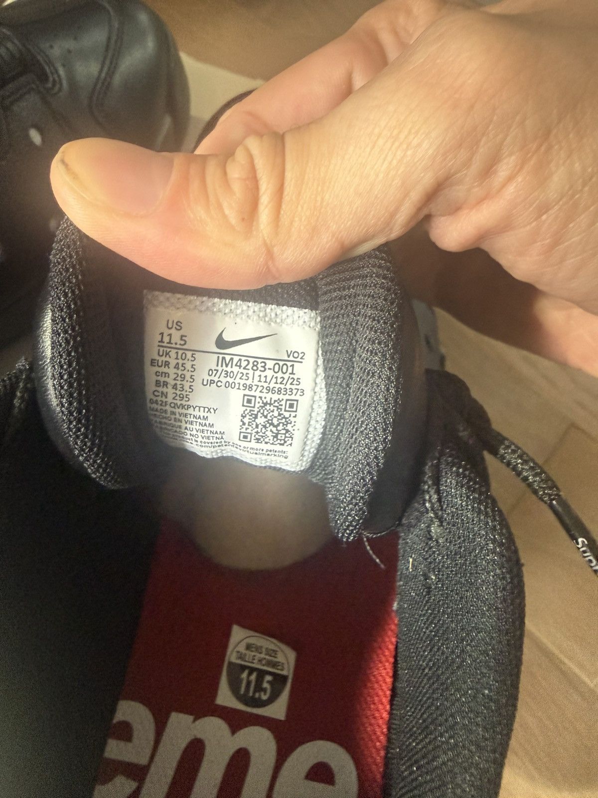 Nike × Supreme Nike SB Air Max 2 CB '94 Low Supreme Black size 11.5 Size US 11.5 / EU 44-45 - 8 Thumbnail