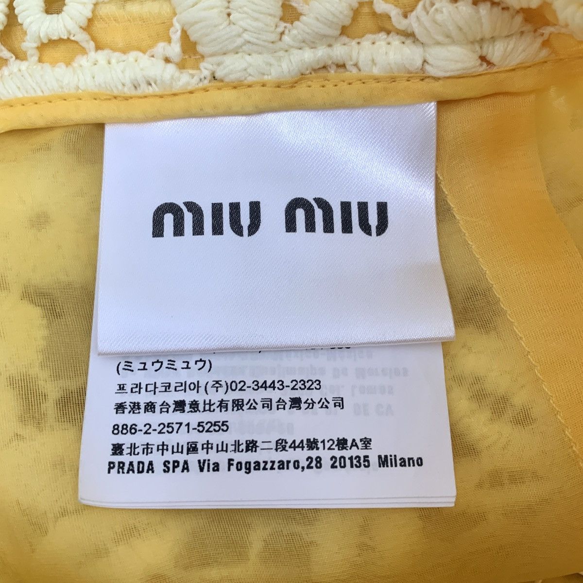 Miu Miu Miu Miu Pale Yellow Hollow Out Casual Skirt K26WX Size 25" / US 0 / IT 36 - 5 Thumbnail