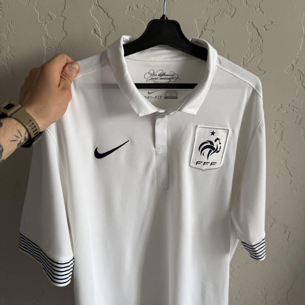 Nike France 2012/2014 Nike Away Football Shirt Soccer Jersey Size US XL / EU 56 / 4 - 2 Thumbnail