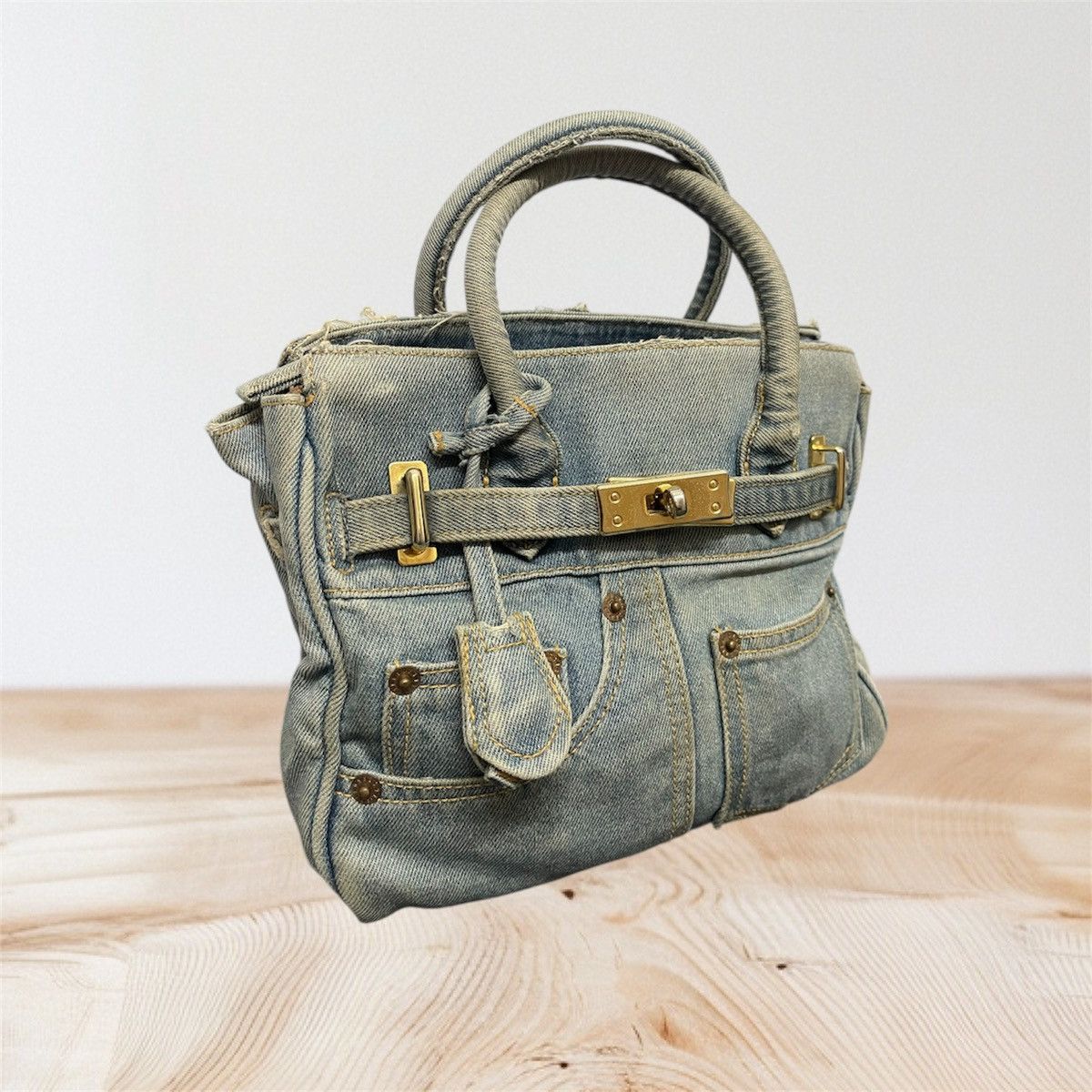 If Six Was Nine 🔥RARE⭐️Denim Blue BIRKIN Jeans Bag Size ONE SIZE - 1 Thumbnail