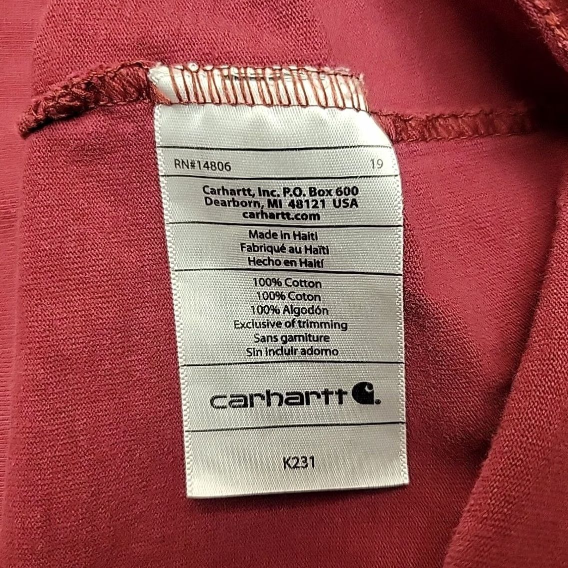 Carhartt Carhartt Shirt Men L Red Original Fit Crewneck Long Sleeve Spellout Work TEE Size US L / EU 52-54 / 3 - 6 Thumbnail