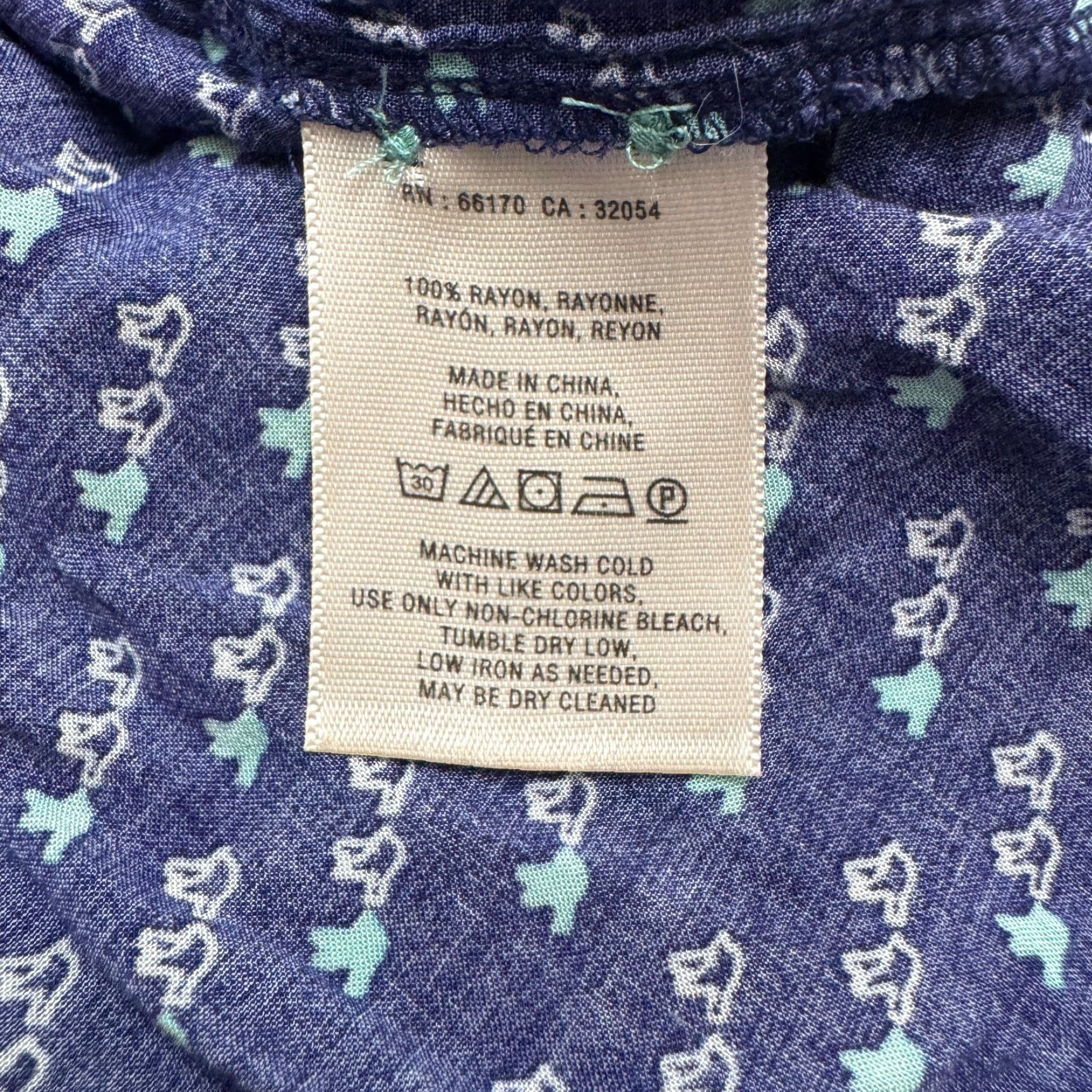Vintage Maeve Bird Print Button Down Blouse Womens 2 Navy Blue Crew Neck Casual Long Sleeve Rayon Regular Size 2 Blue Women Mens Girls Size XS / US 0-2 / IT 36-38 - 7 Thumbnail