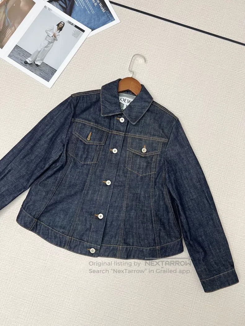 Loewe Loewe Leather Logo Denim Jacket Size XXS / US 00 / IT 34 - 2 Thumbnail
