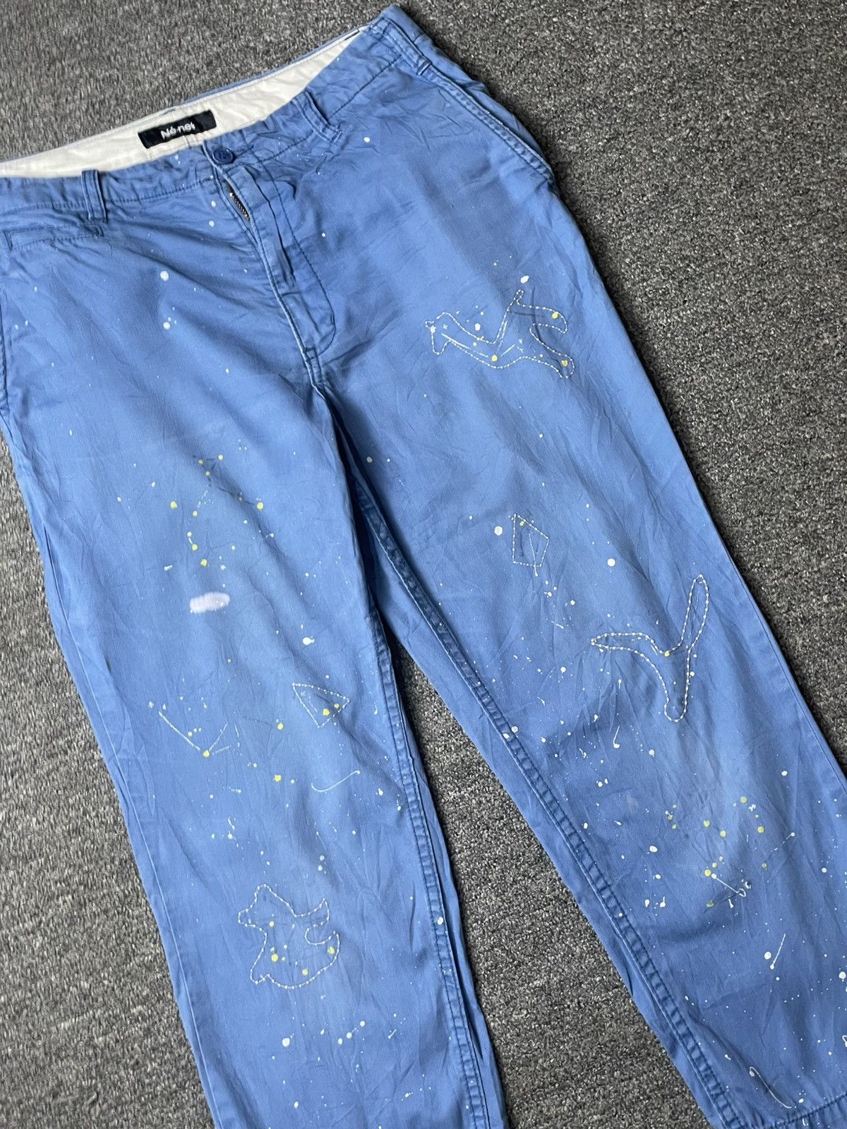 Issey Miyake × Ne-Net × Vintage Ne-net x Issey Miyake Paint Splatter Design Jeans (111) Size US 27 - 3 Thumbnail