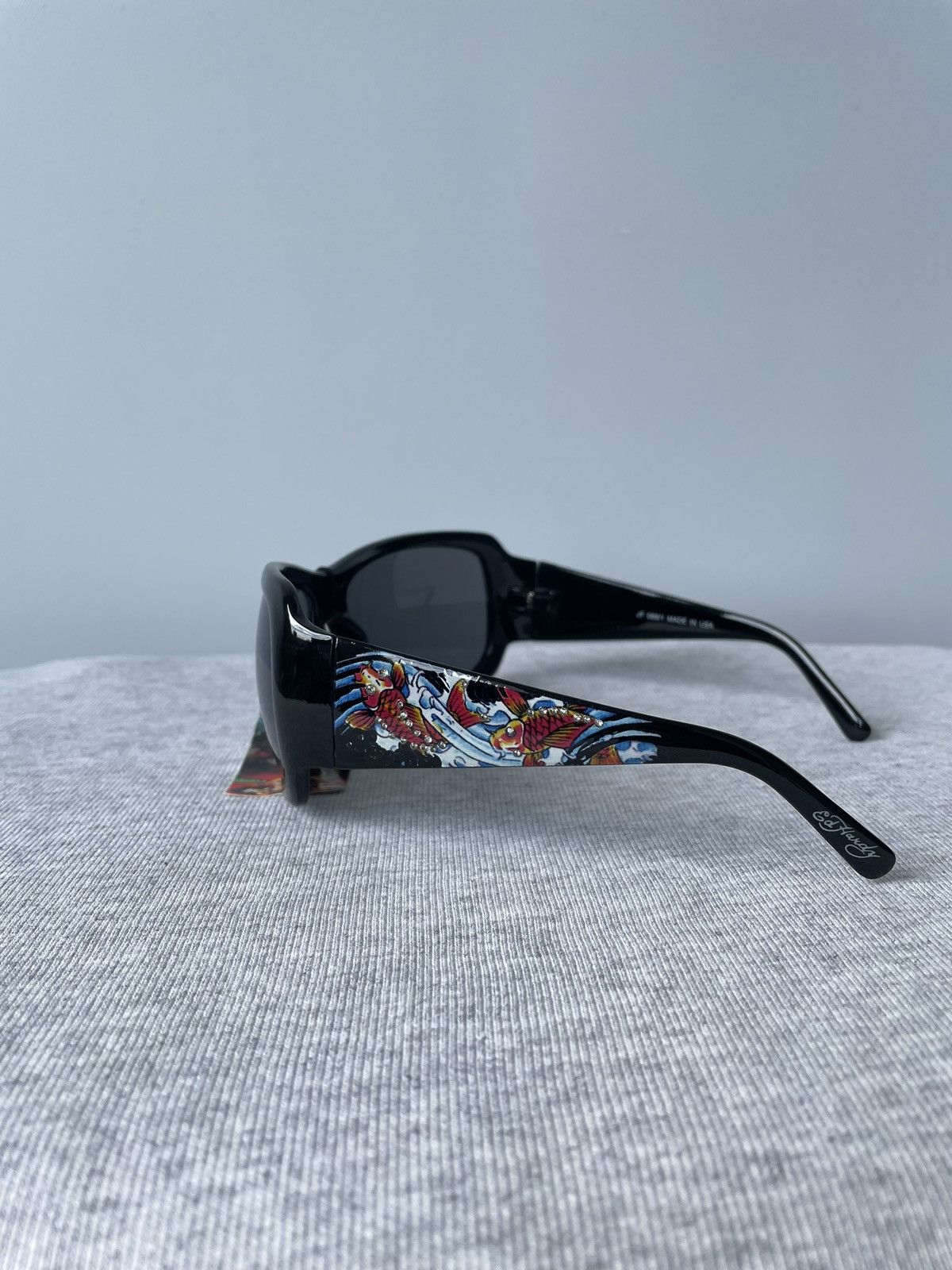 Ed Hardy × Vintage Ed Hardy Christian Audigier Vintage Y2k Black Sunglasses Size ONE SIZE - 4 Thumbnail