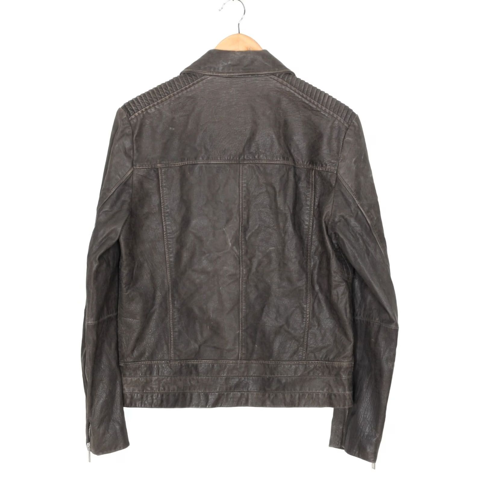 Hugo Boss HUGO BOSS Lonec Leather Jacket Men Size S Biker Grey MJ5422 Size US S / EU 44-46 / 1 - 3 Thumbnail