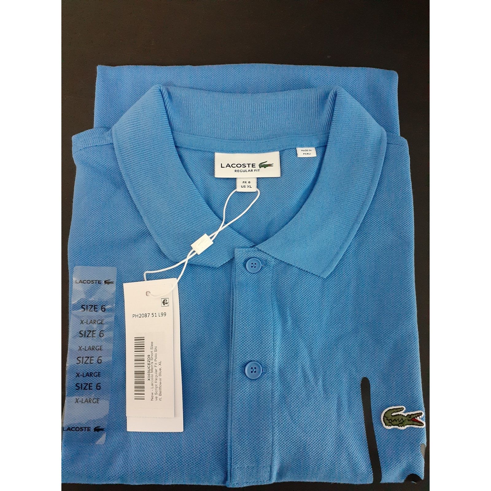 Lacoste Lacoste Short Sleeve Graphic Signature On Side Polo Blue XL Size US XL / EU 56 / 4 - 2 Thumbnail