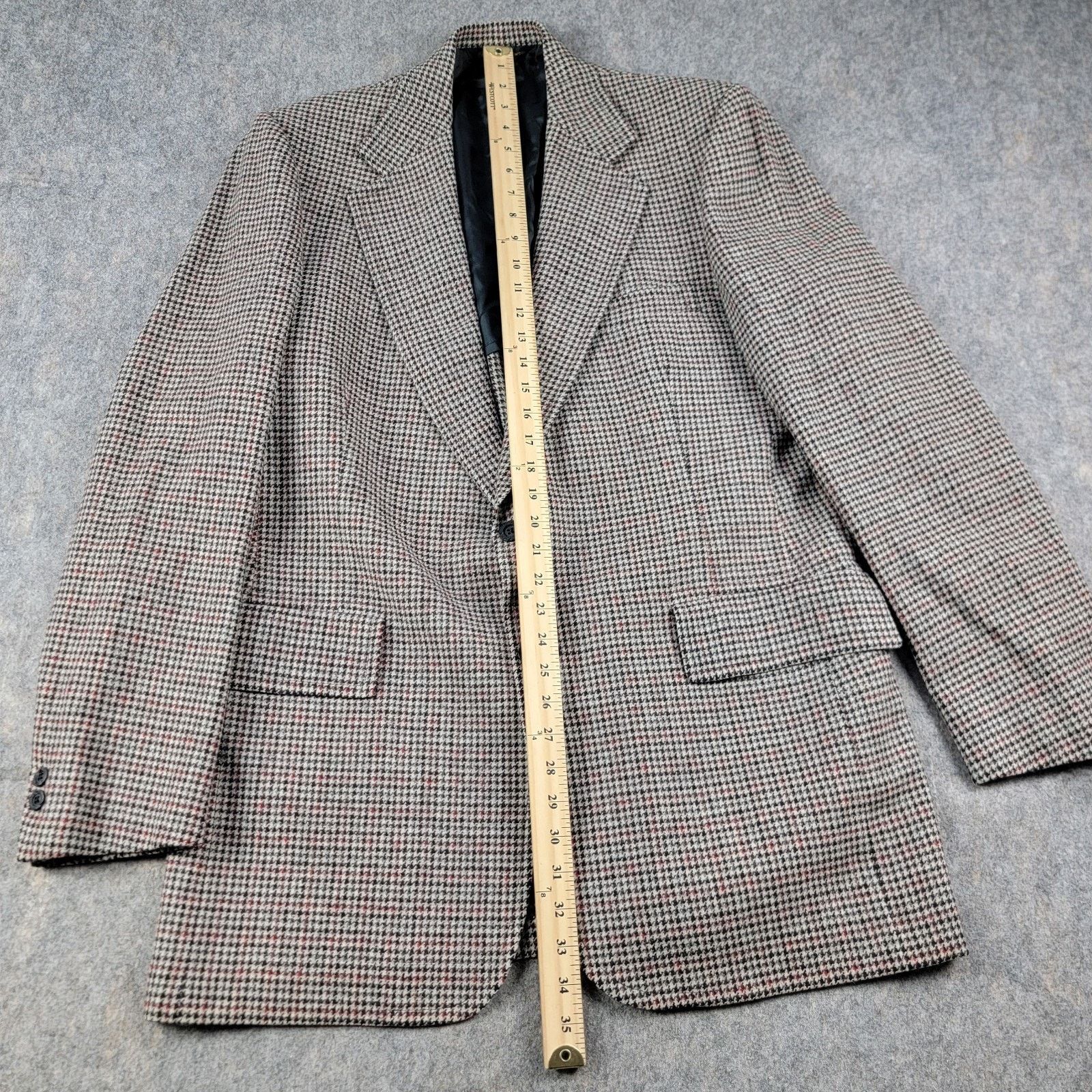 Hart Schaffner Marx Hart Schaffner & Marx Houndstooth Wool Blazer Sport Coat Size 40L - 9 Thumbnail