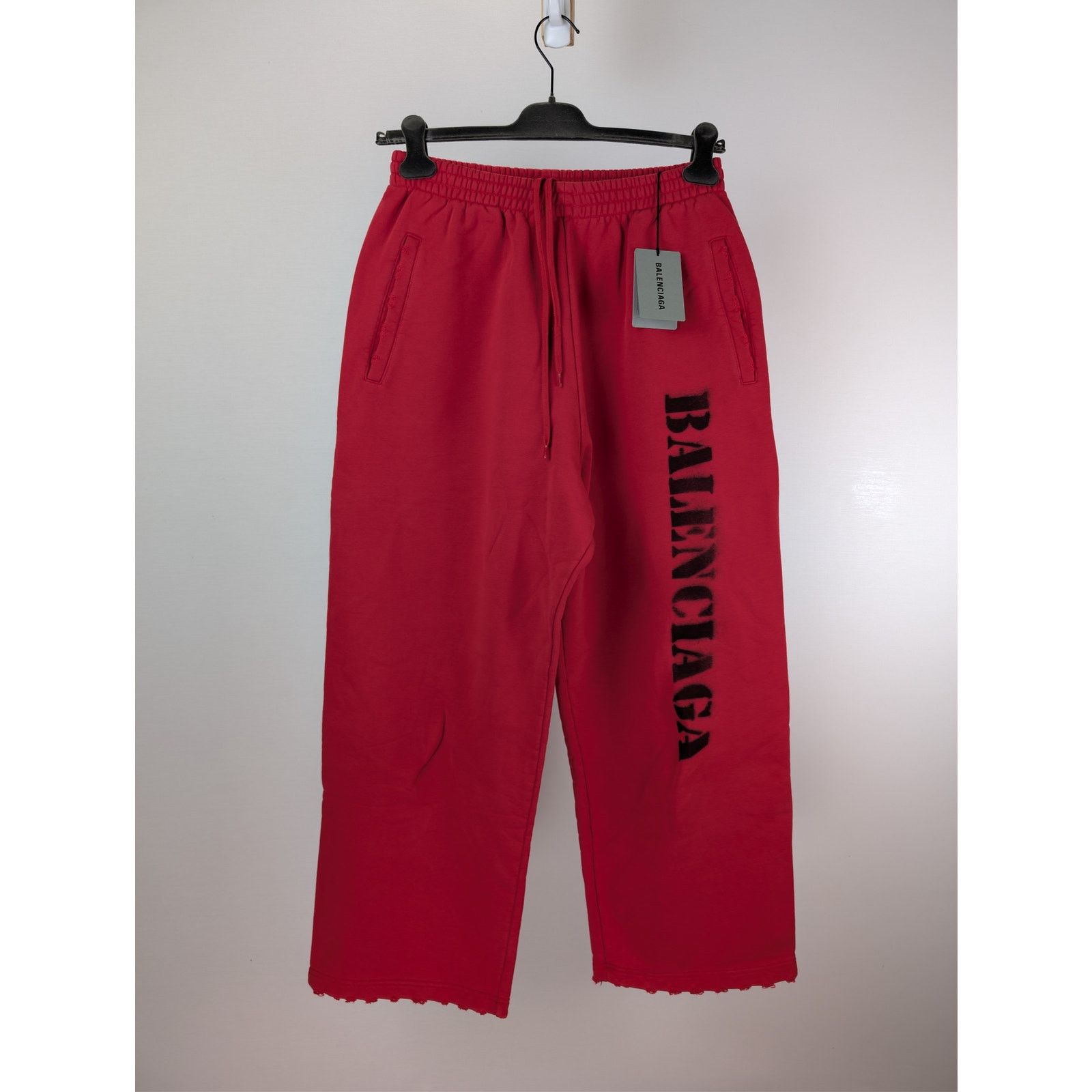 Balenciaga o1rshd1 Baggy Sweatpants Trousers in Red/black Size US 30 / EU 46 - 1 Thumbnail