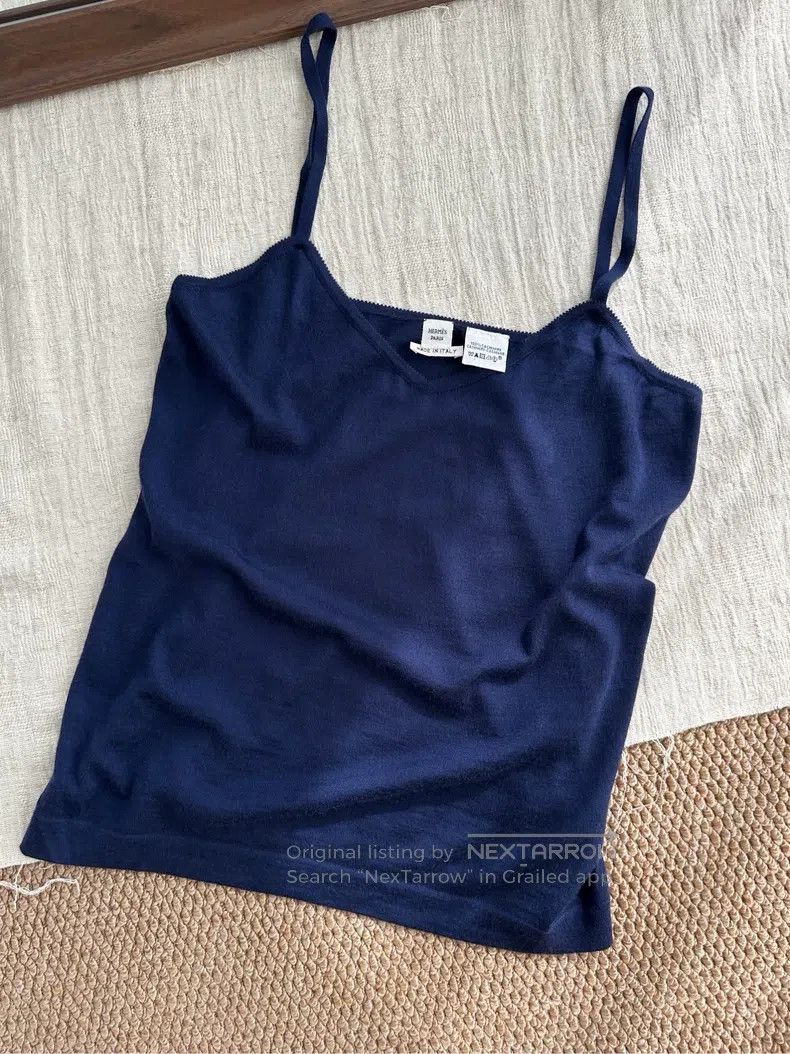 Hermes Hermes Cashmere camisole top, baby blue Size M / US 6-8 / IT 42-44 - 1 Thumbnail