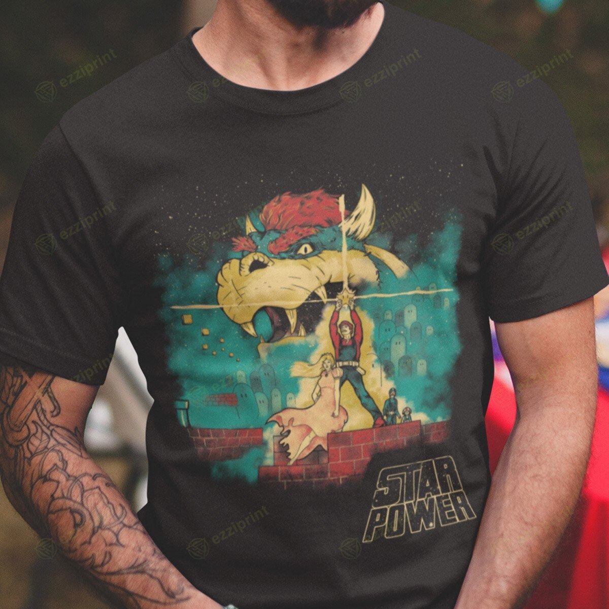 The Unbranded Brand Star Power Star Wars Super Mario Mashup T-Shirt Size US L / EU 52-54 / 3 - 2 Thumbnail
