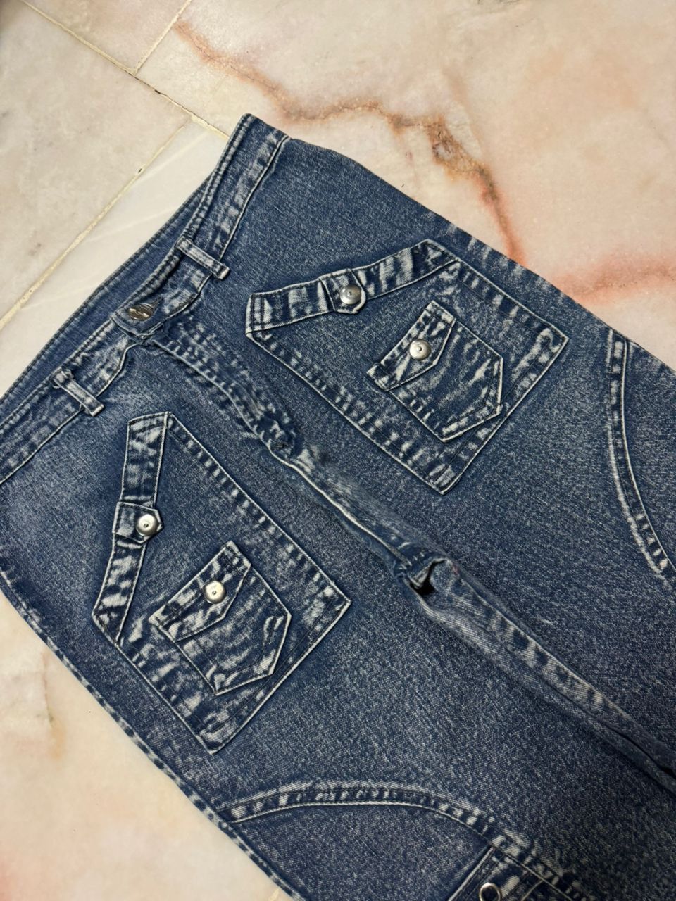Tornado Mart 💥Bell Bottom💥Vintage Japanede Flared Washed Punk Jeans Size US 27 - 6 Thumbnail