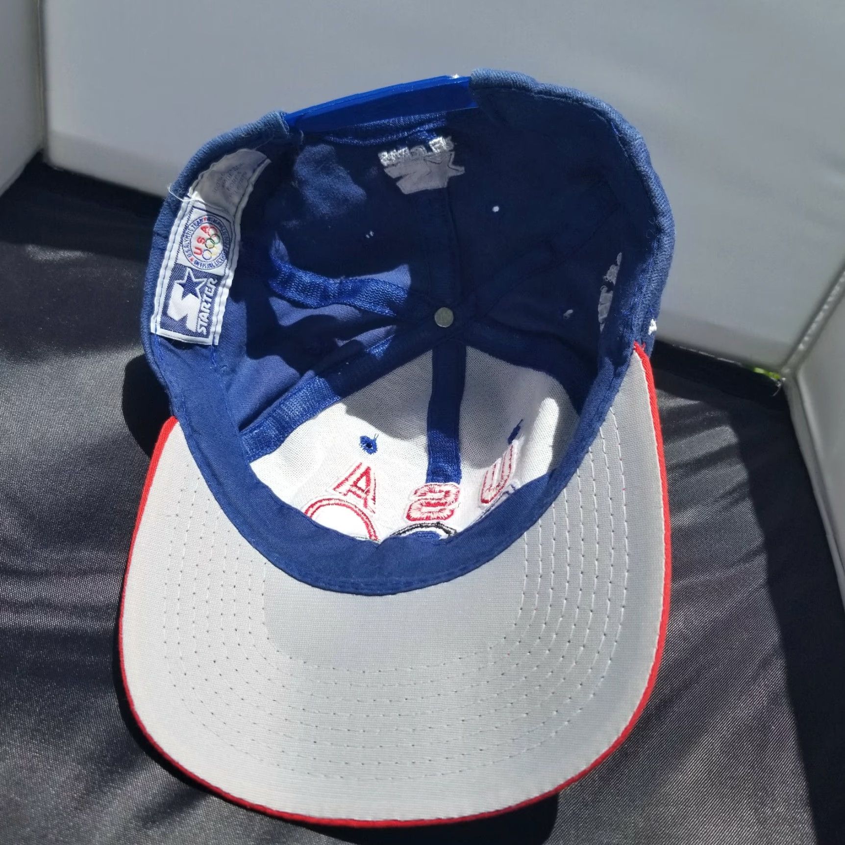 Starter VINTAGE STARTER 1996 Atlanta Olympics 100th Games USA Snapback Hat Cap Hat Cap USA Snapback Baseball Cap 90s Mens Blue Adjustable Size ONE SIZE - 3 Thumbnail