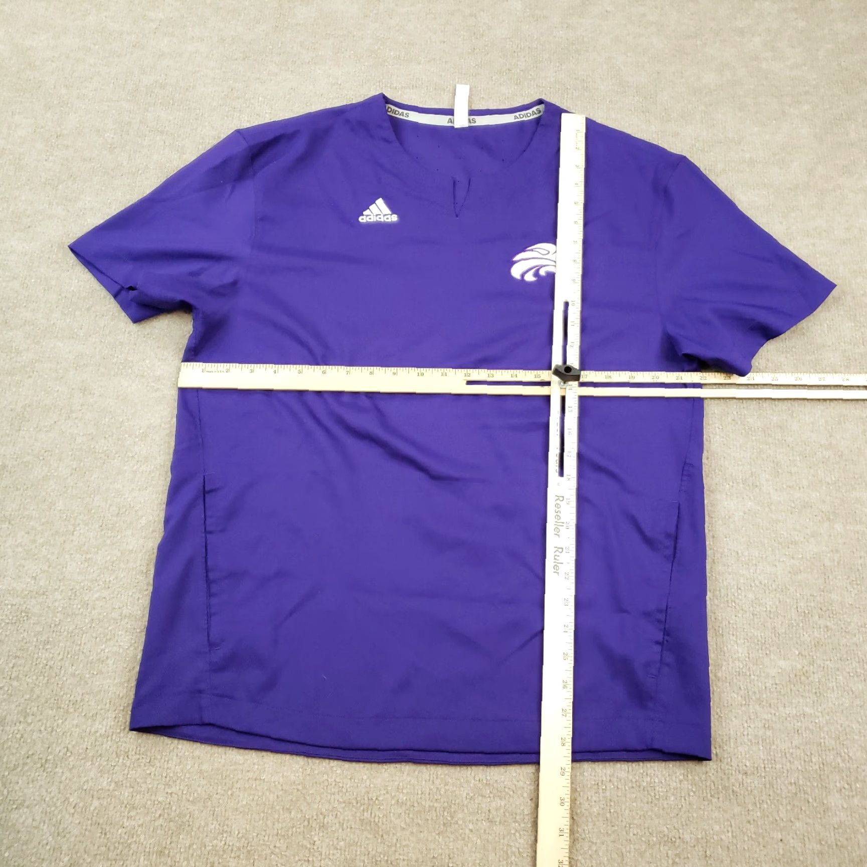 Adidas Adidas Mens Lightweight Short Sleeve V-Neck Windbreaker Jacket Purple Small Size US 29 - 2 Thumbnail