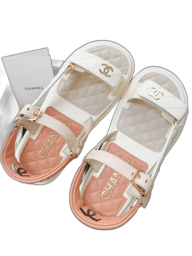 Chanel Chanel White and Pink Gradient Wedge Sandals Size US 6 / IT 36 - 1 Thumbnail