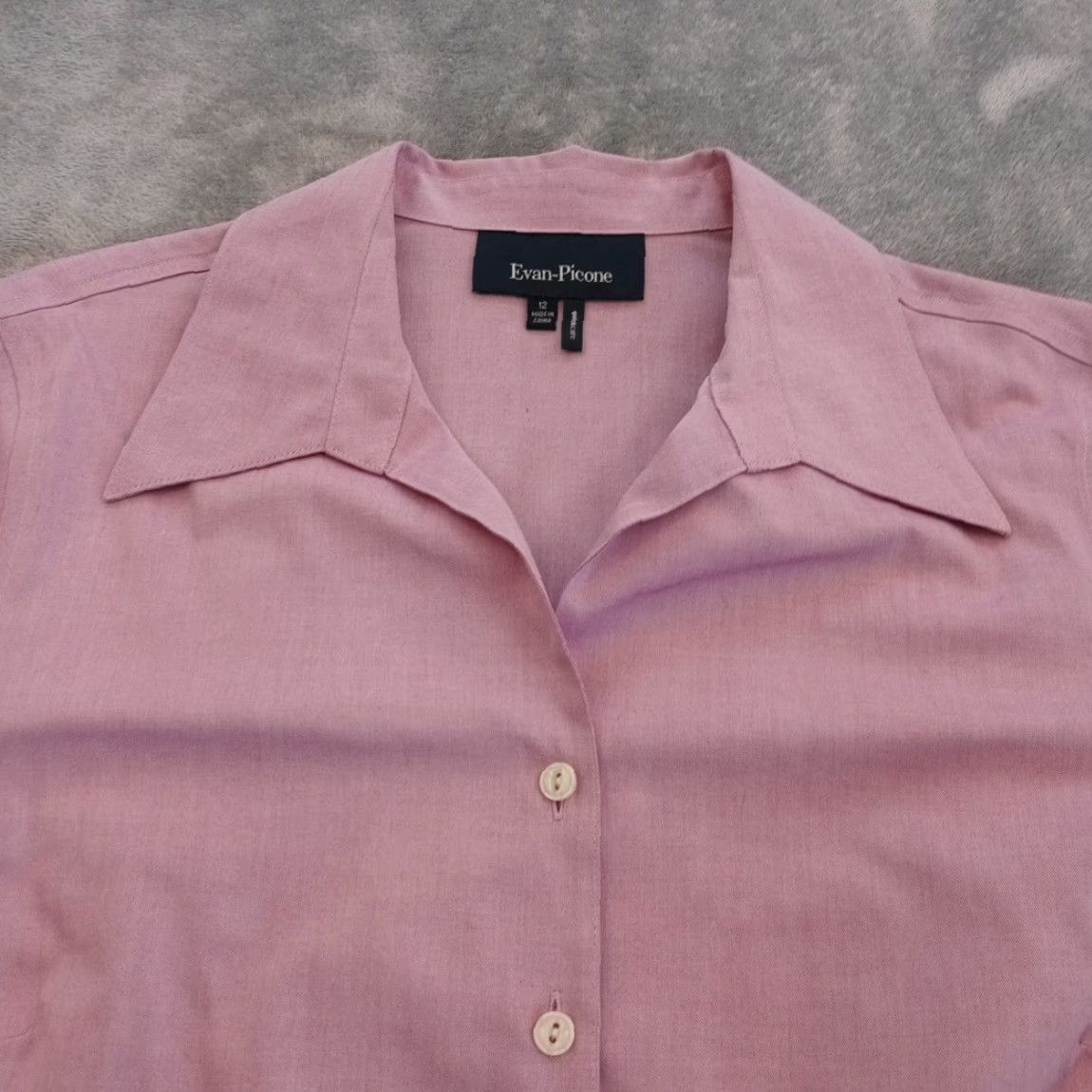 Evan Picone Evan Picone Shirt Womens Size 12 Pink Long Sleeve Button-Up Cotton Classic Casual Shirt Women Size XL / US 12-14 / IT 48-50 - 2 Thumbnail