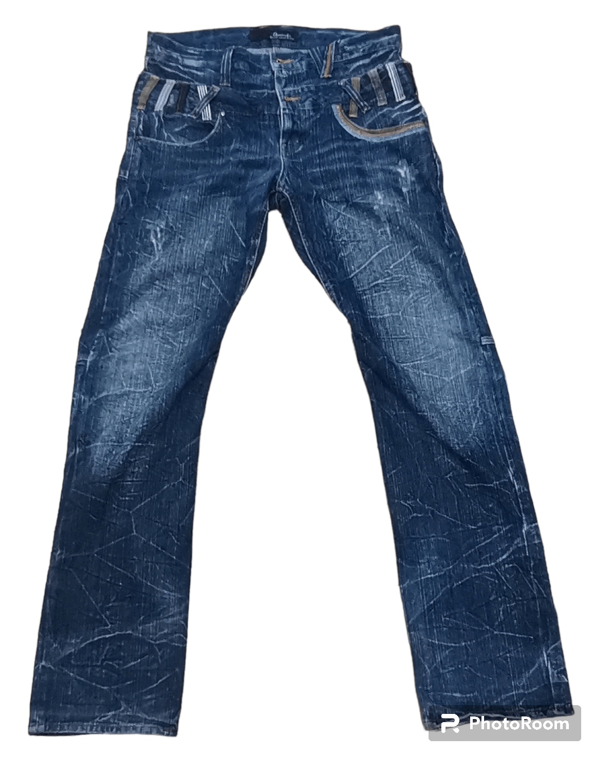 image of Avant Garde x Dominate Jakarta Dominate Double Waist Jeans in Blue Stone Wash, Men's (Size 34)