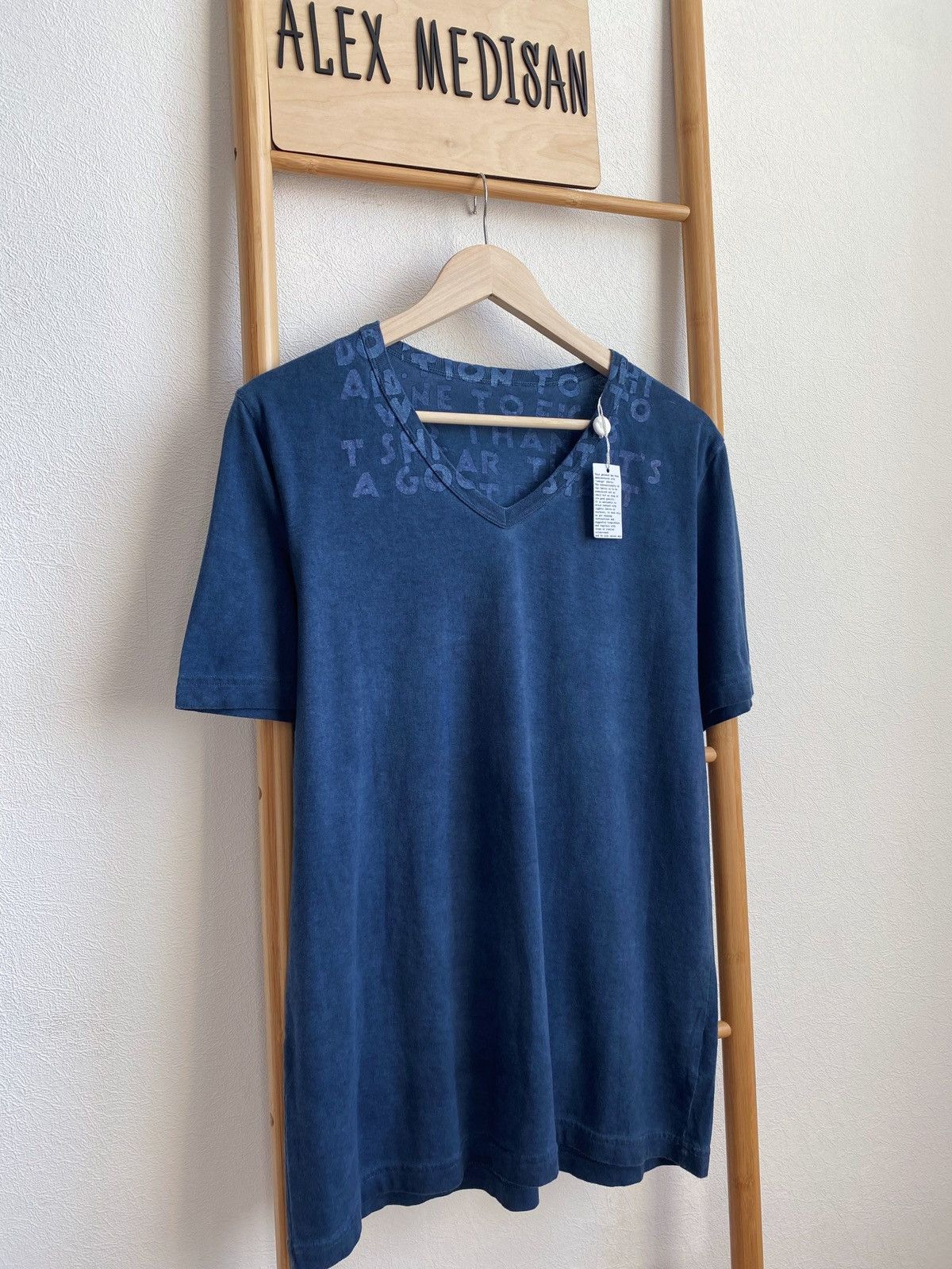 Maison Margiela MAISON MARTIN MARGIELA AIDS garment dyed v- neck t-shirt Size US M / EU 48-50 / 2 - 1 Thumbnail