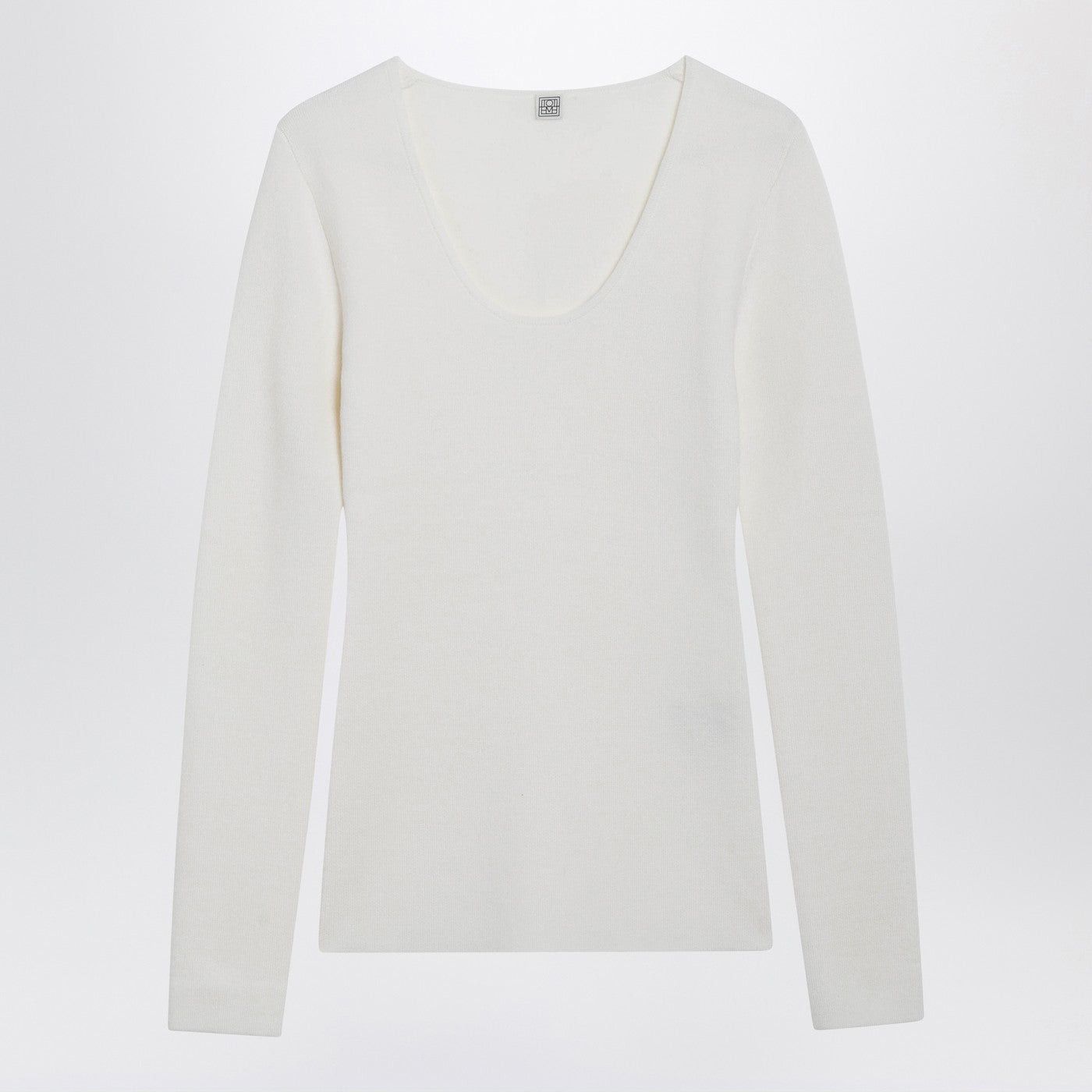 Toteme Toteme Ecru Wool-Blend Knit Top Size L / US 10 / IT 46 - 1 Thumbnail