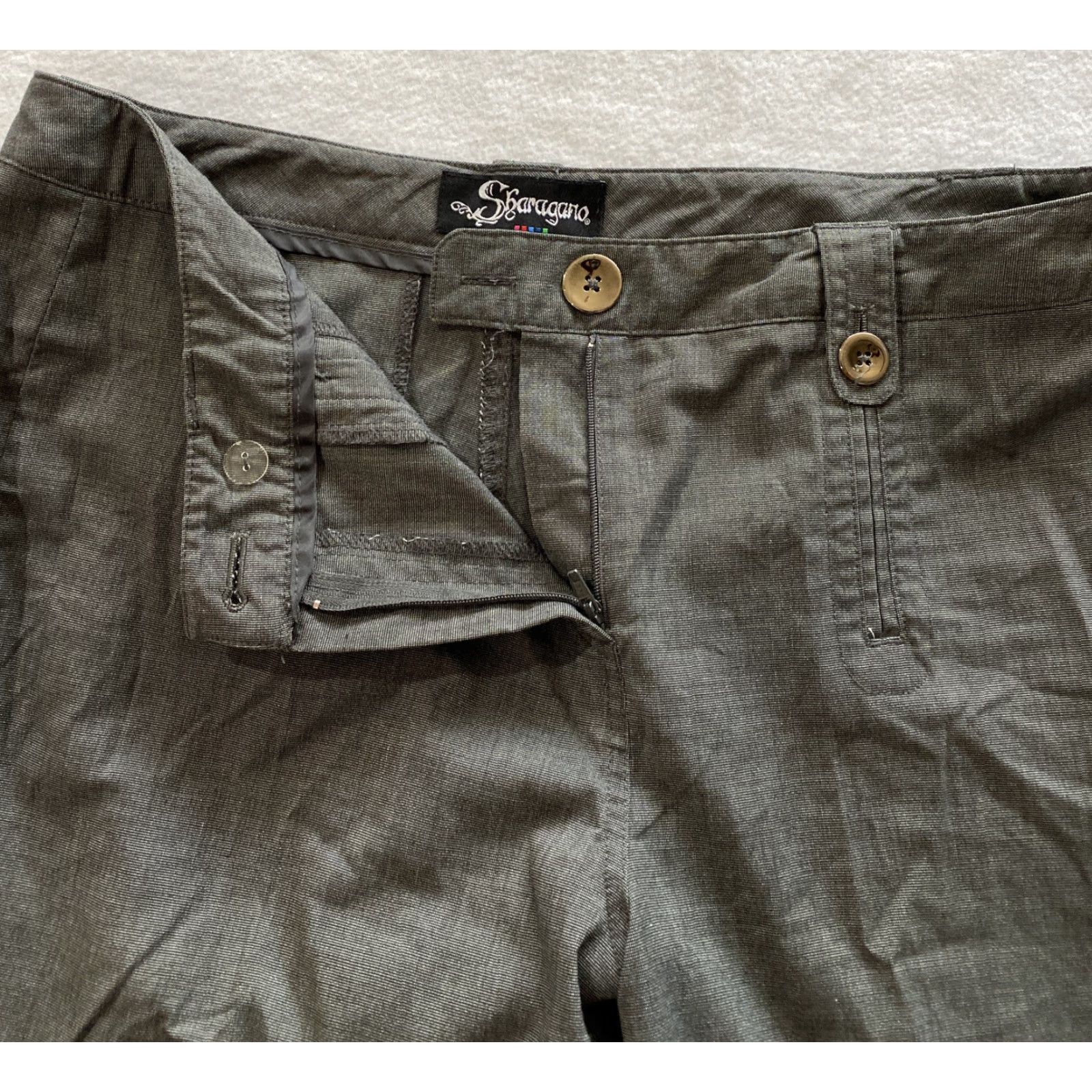 Vintage Sharagano Dress Pants Women Gray 12 Pants/ 17-26 Dress Pants Work 32 in Inseam Womens Mens? Size 34" / US 12 / IT 48 - 3 Thumbnail