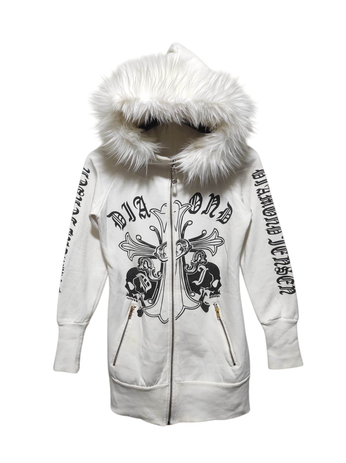 IF SIX WAS NINE ムートンパーカー ファー ホワイト Diamond Jensen Zip Fur Ninja Hoodie Lgb IfSixWasNine Style