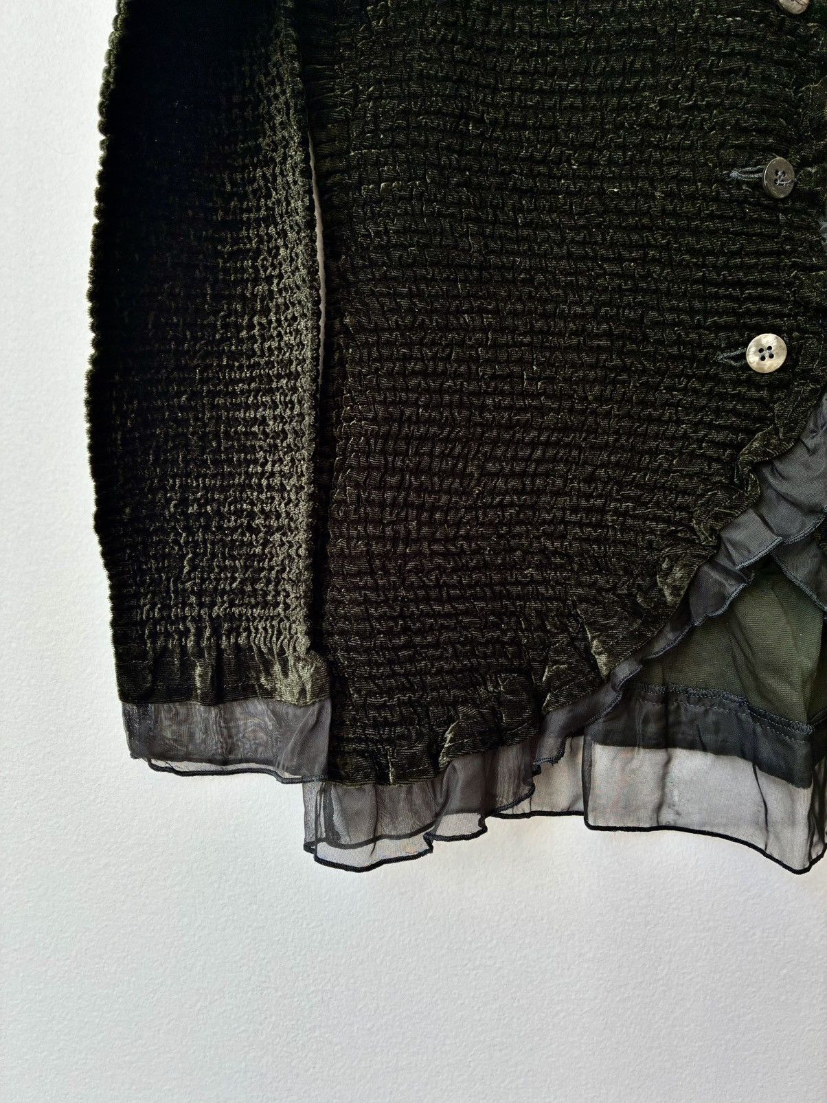 Pleats Please Issey Miyake Yoshiki Hishinuma Rare Vintage Velvet Lace Fringe Cardigan Size M / US 6-8 / IT 42-44 - 8 Thumbnail