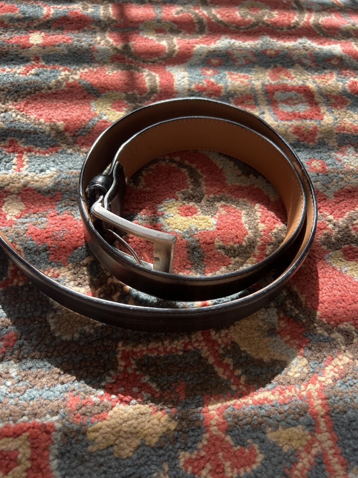Vintage Vintage black leather belt Size 42 - 2 Thumbnail