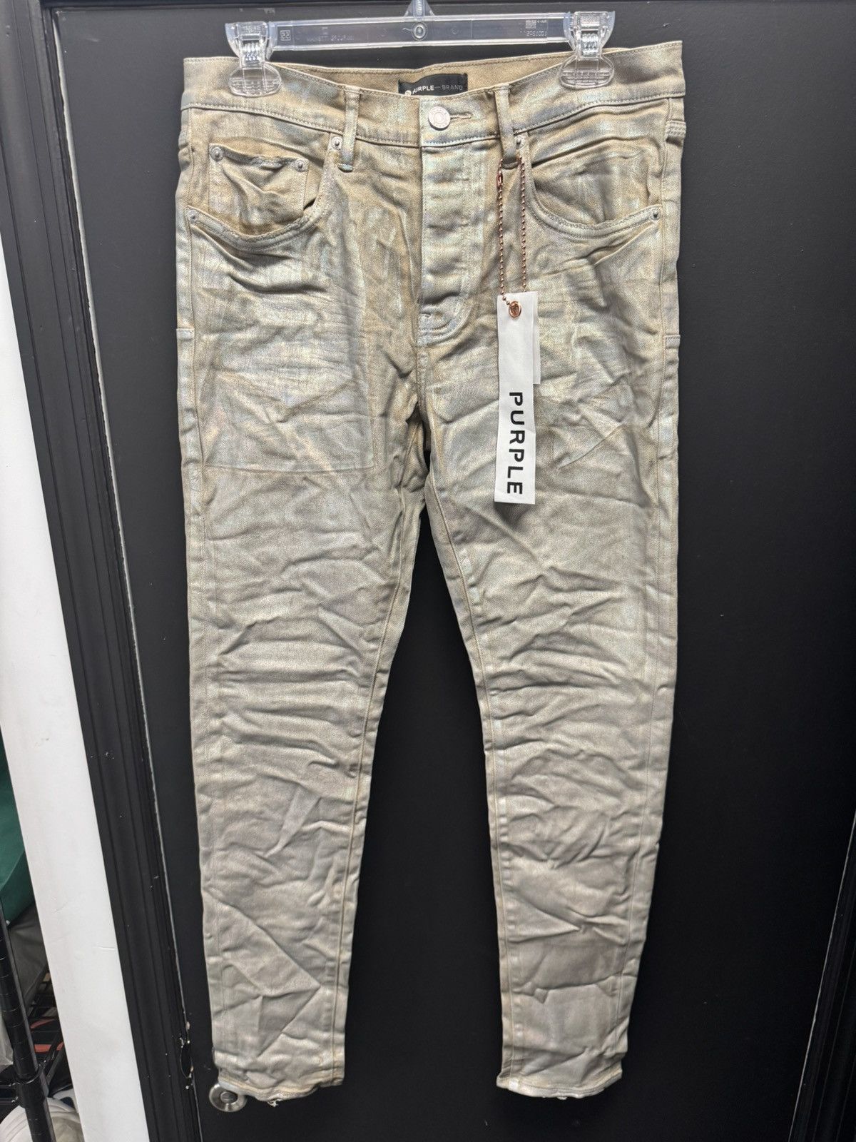Purple Brand PURPLE BRAND Low Rise Skinny Jean Sand Iridescent Pearl Size US 32 / EU 48 - 1 Thumbnail
