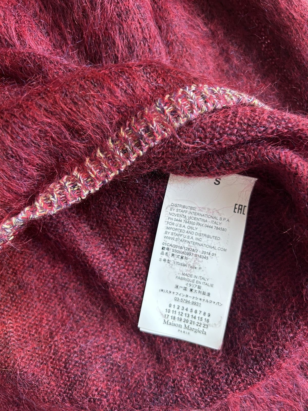 Maison Margiela RED wool stripe zip sweater knit for Men S rick owens NEW Size US S / EU 44-46 / 1 - 5 Thumbnail