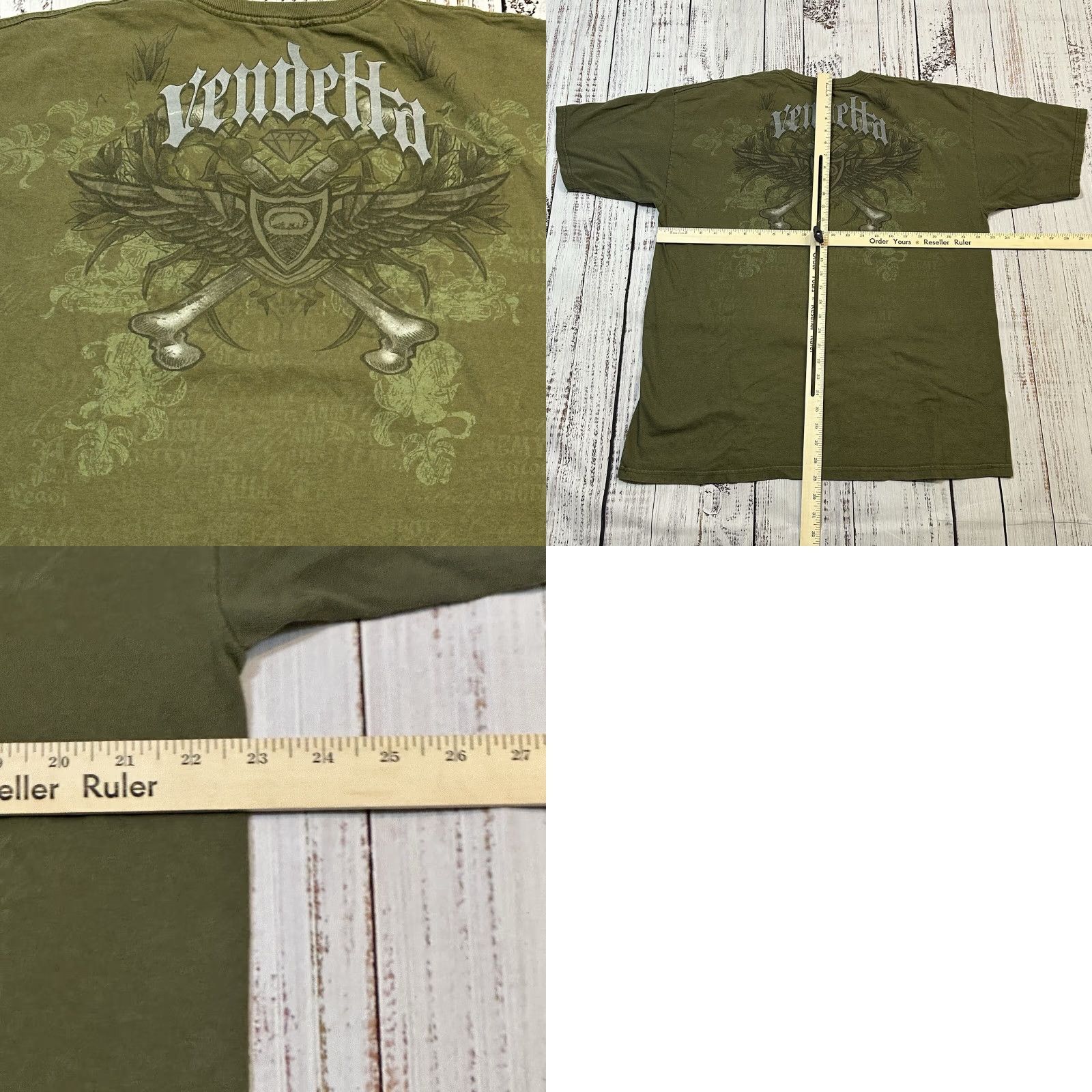 Ecko Unltd. ECKO UNLTD Vendetta MMA Collab Grunge Street Graphic Print Shirt Cotton Men XL Size US XL / EU 56 / 4 - 8 Thumbnail