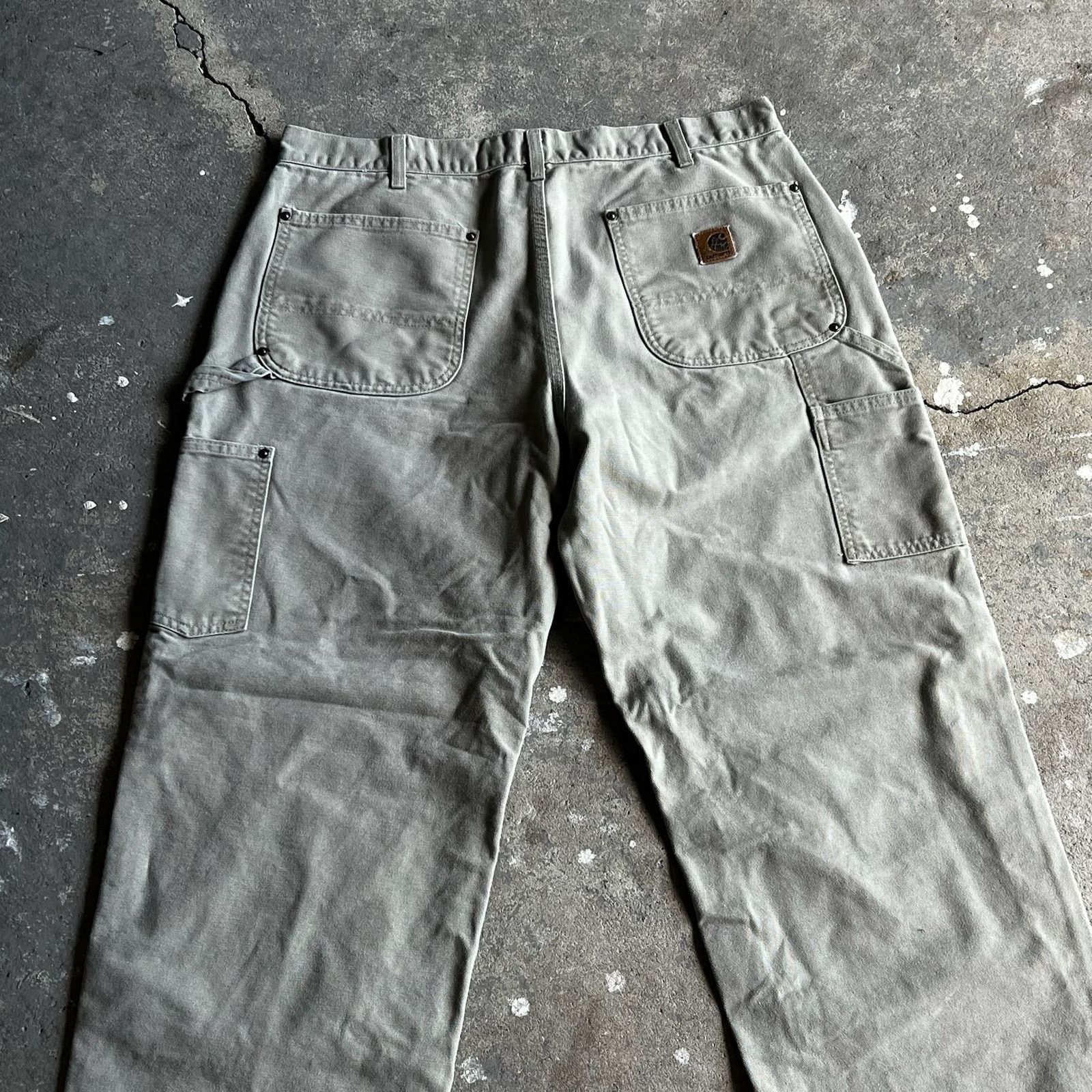 Carhartt × Vintage Carhartt B136 TAN brown double knee work carpenter pants Size US 35 - 6 Thumbnail