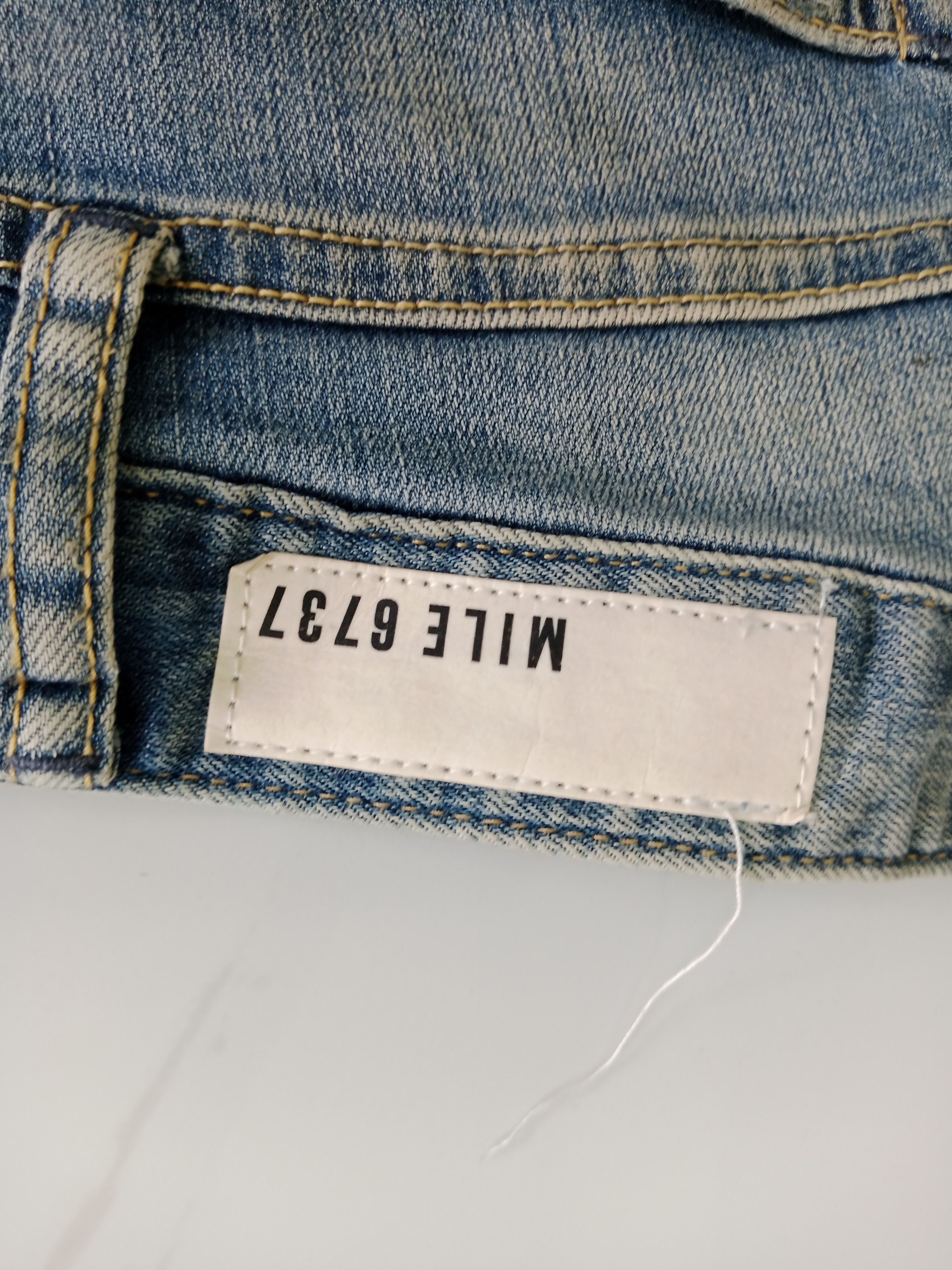 Japanese Brand MILE 6737 Distressed Jeans Patchwork Style For Women Size 29" - 11 Thumbnail