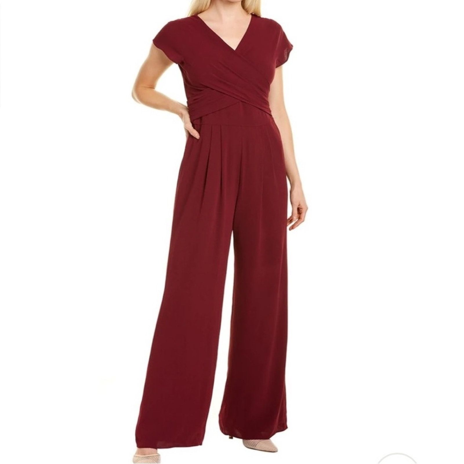 Other Gal Meets Glam Delaney Crossover Wrap Jumpsuit Size 30" / US 8 / IT 44 - 1 Thumbnail